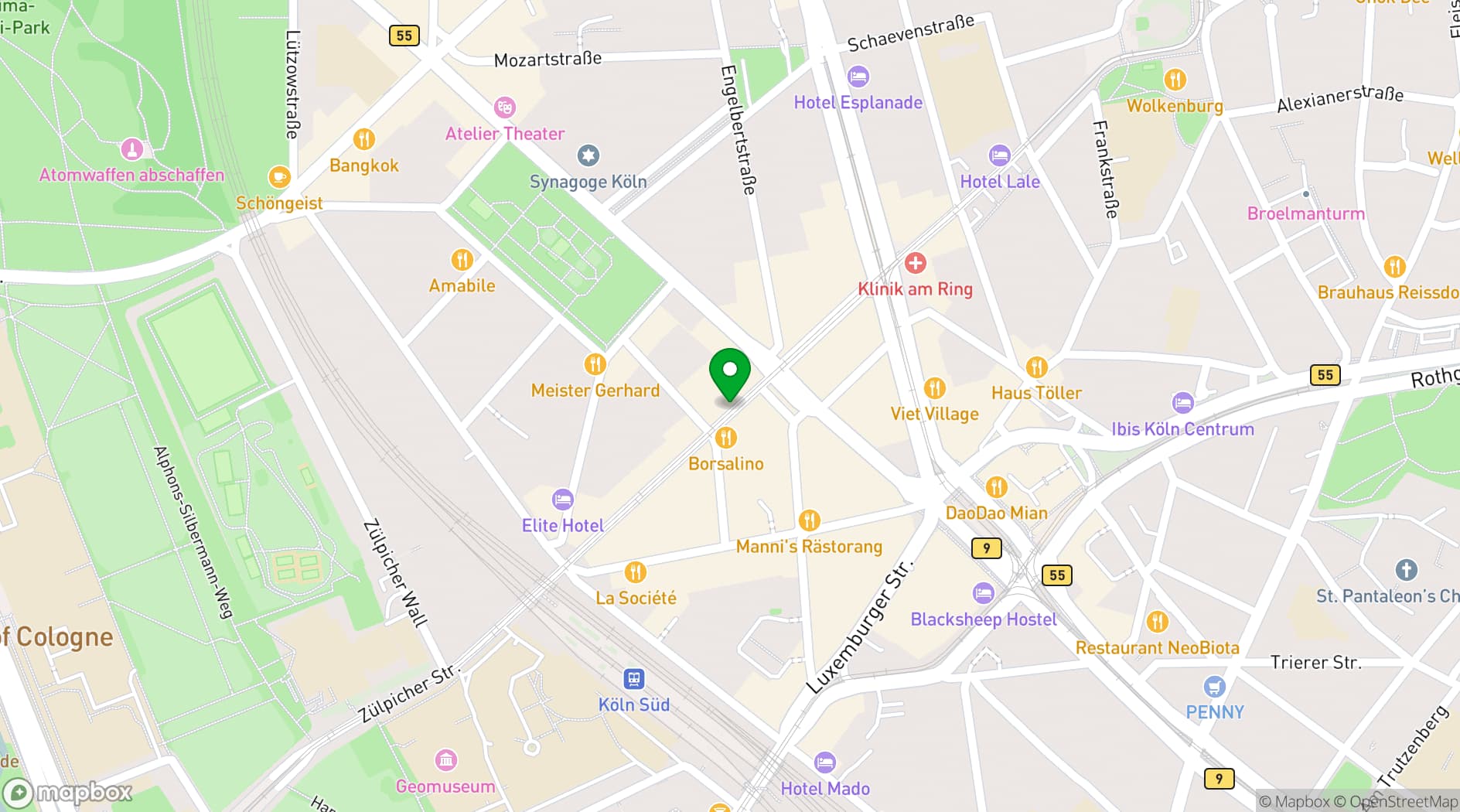 Map showing MTC Live Music Club