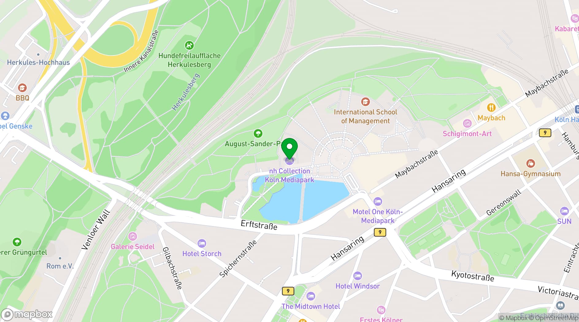 Map showing MediaPark Köln