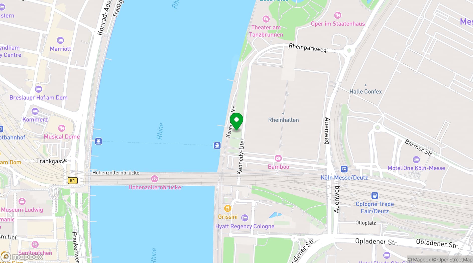 Map showing The View Cologne