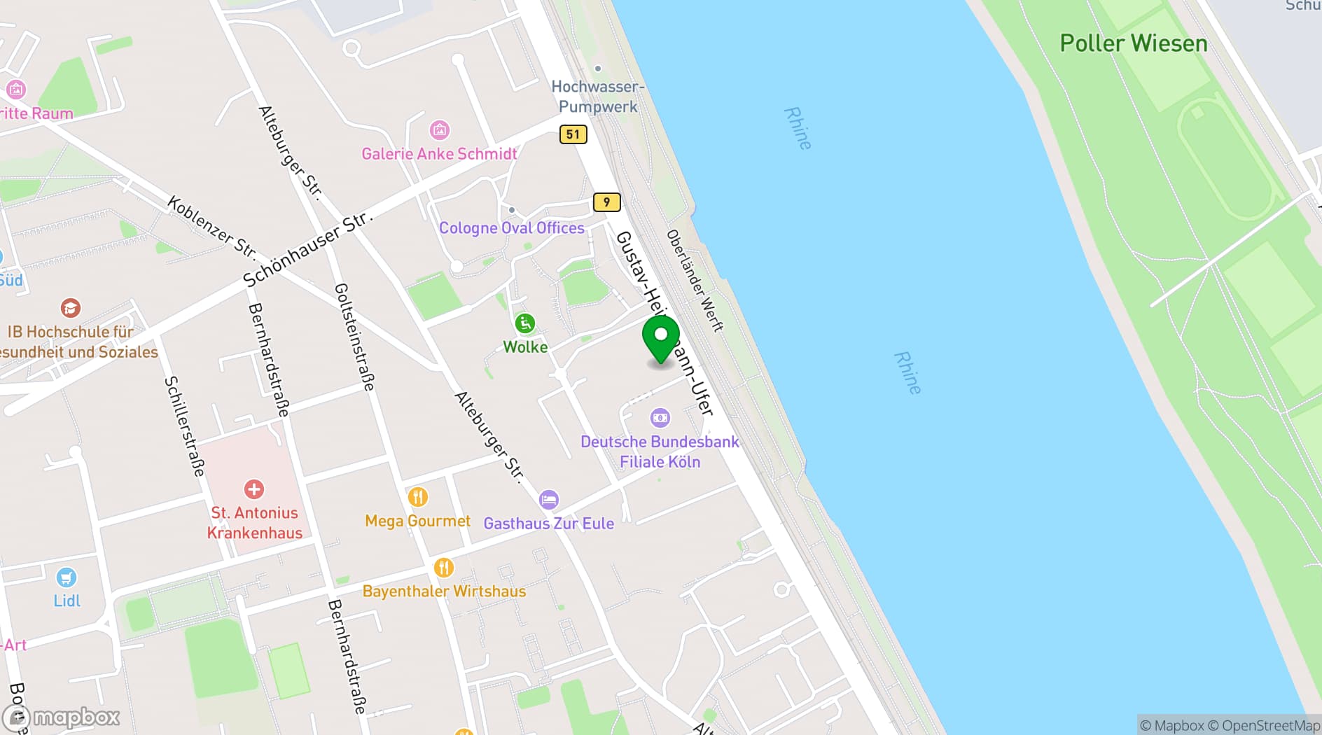 Map showing Villa Boisserée