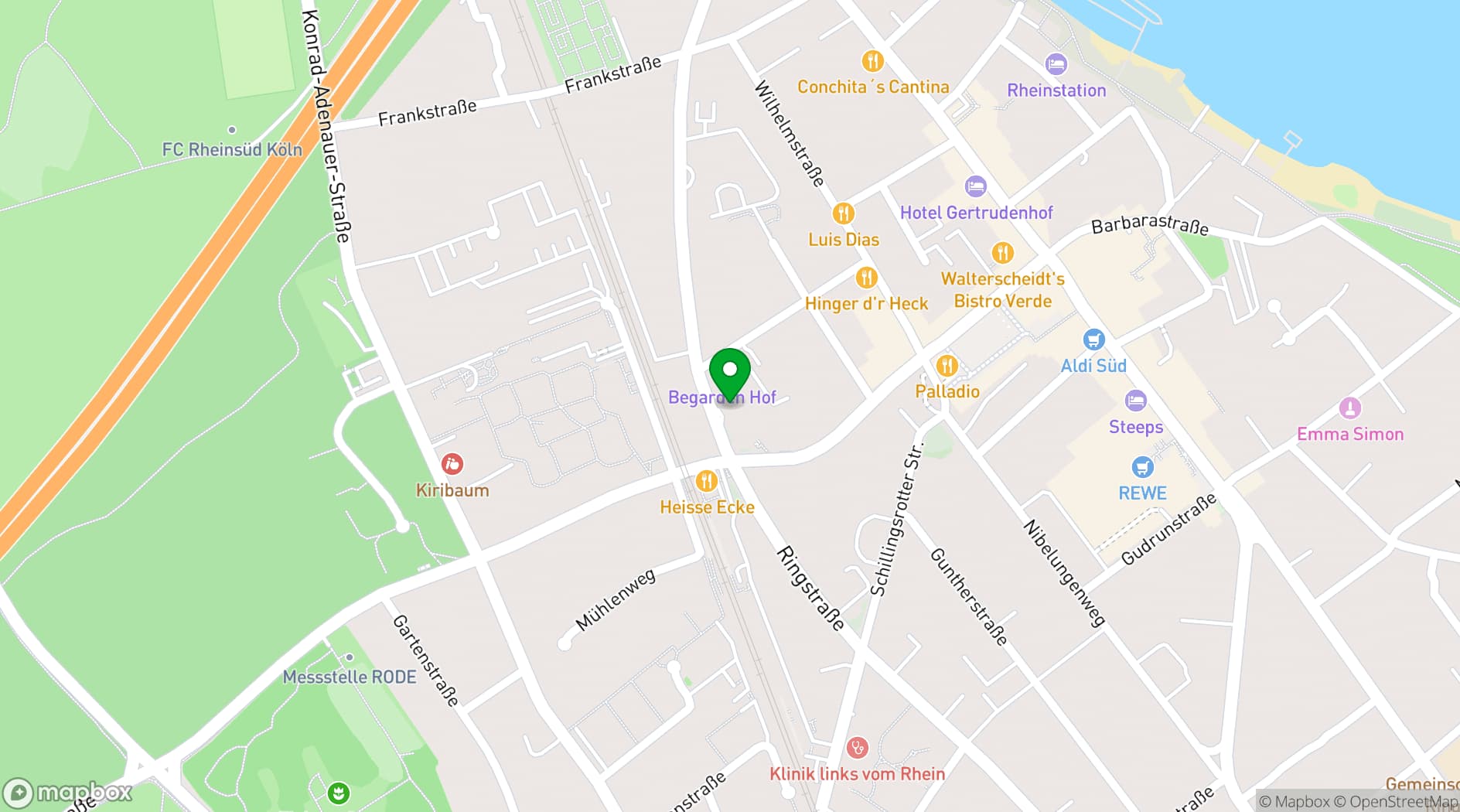 Map showing Hotel Begardenhof