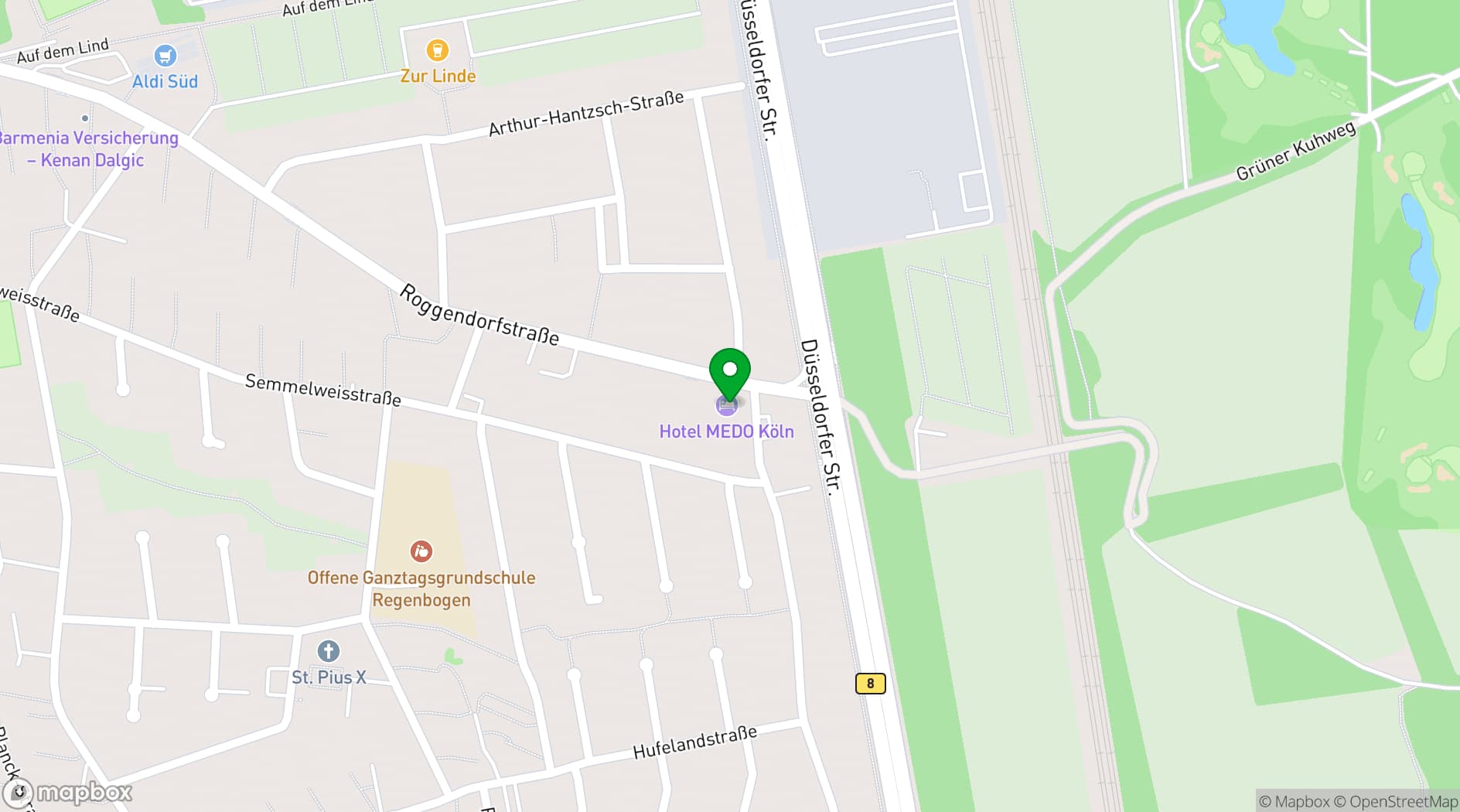 Map showing Hotel Medo