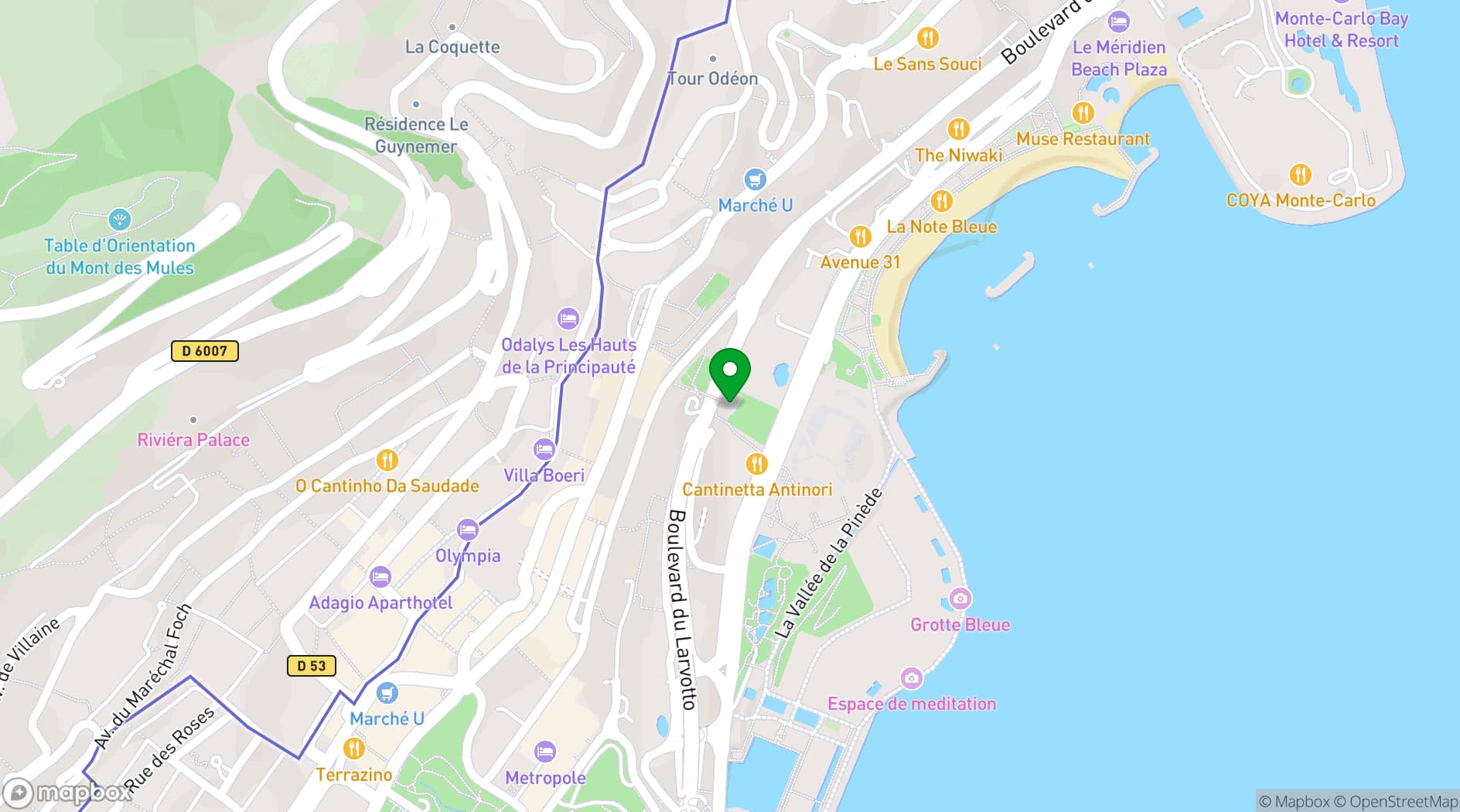 Map showing Villa Sauber