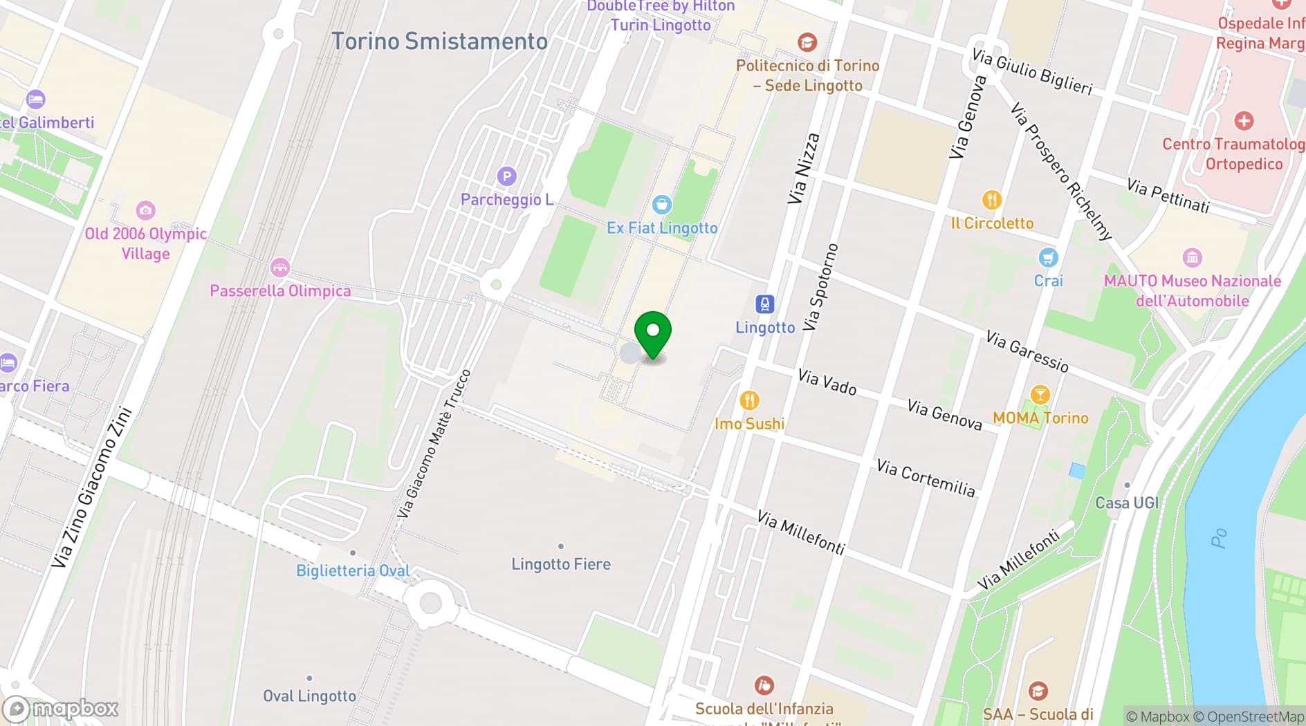 Map showing Centro Congressi Lingotto