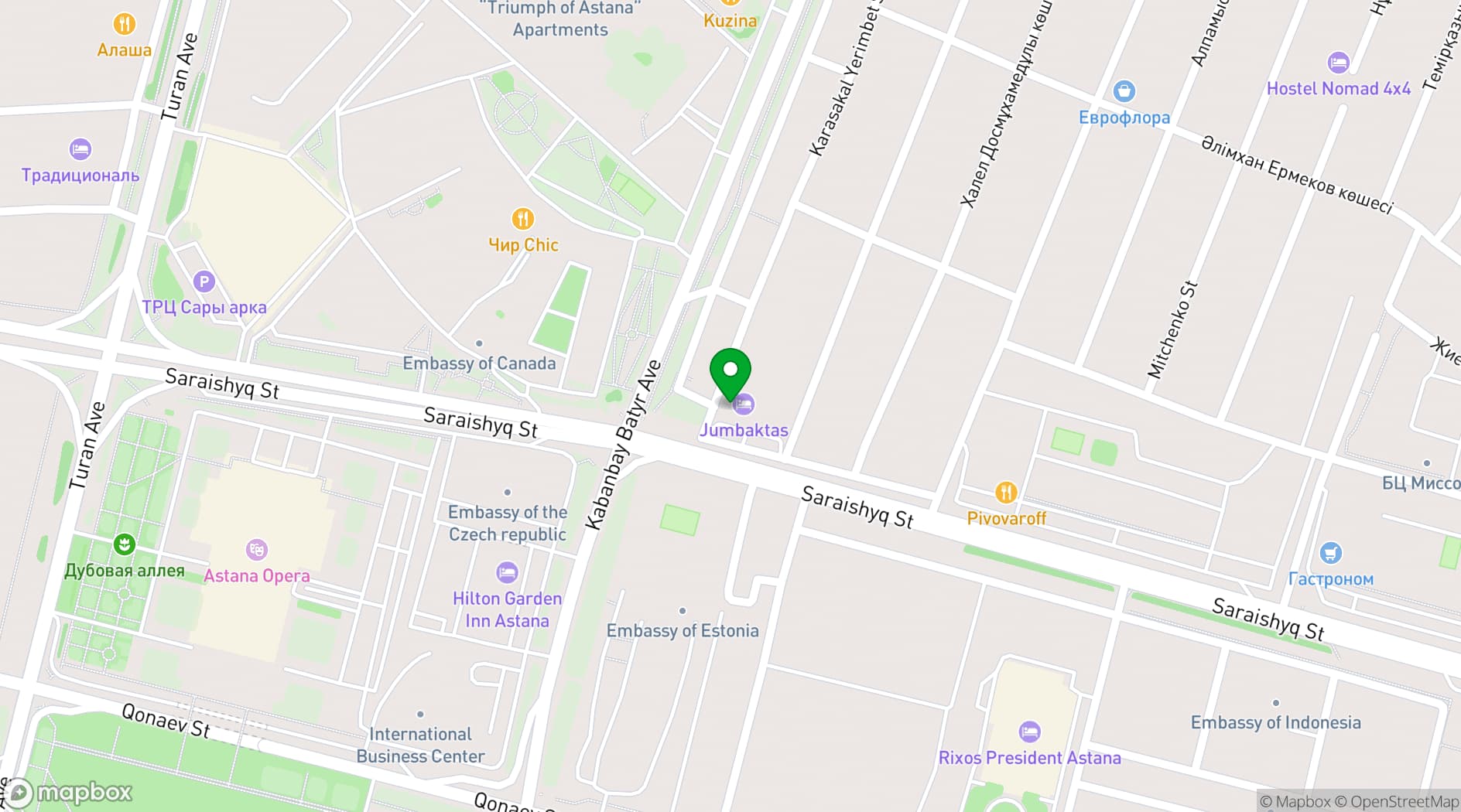 Map showing Jumbaktas Hotel