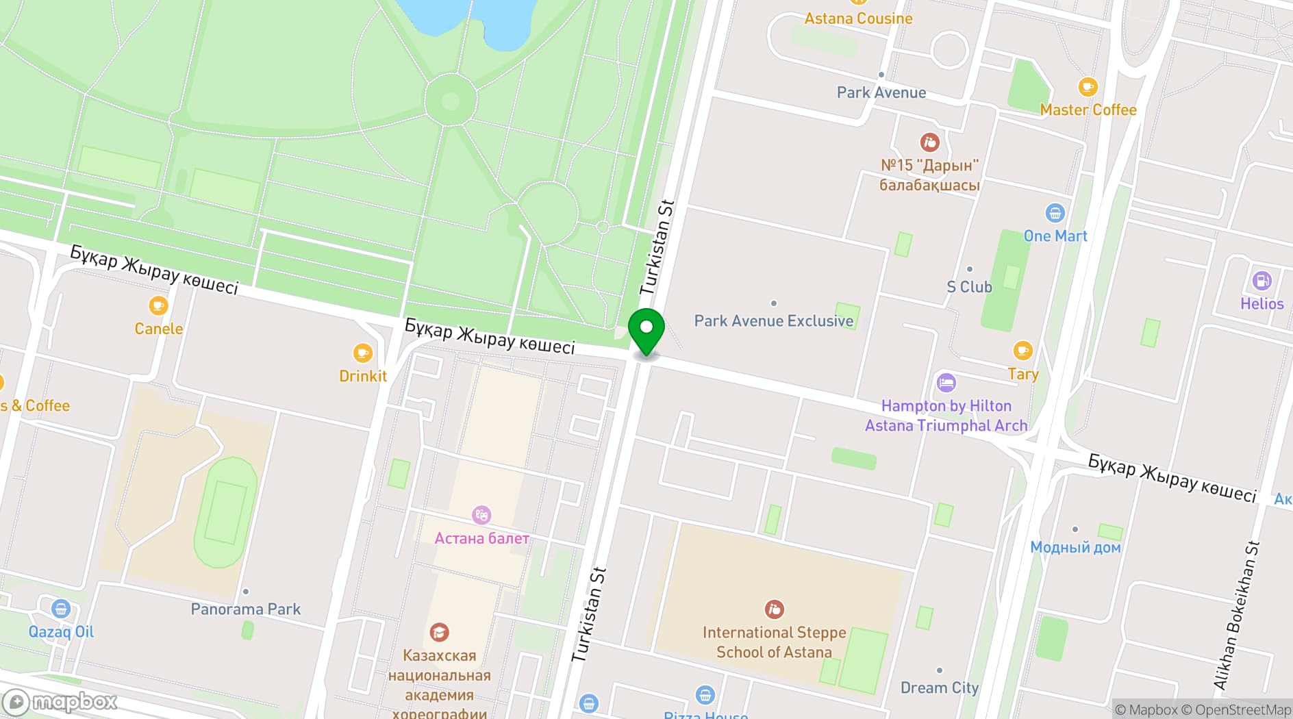 Map showing Astana International Financial Centre