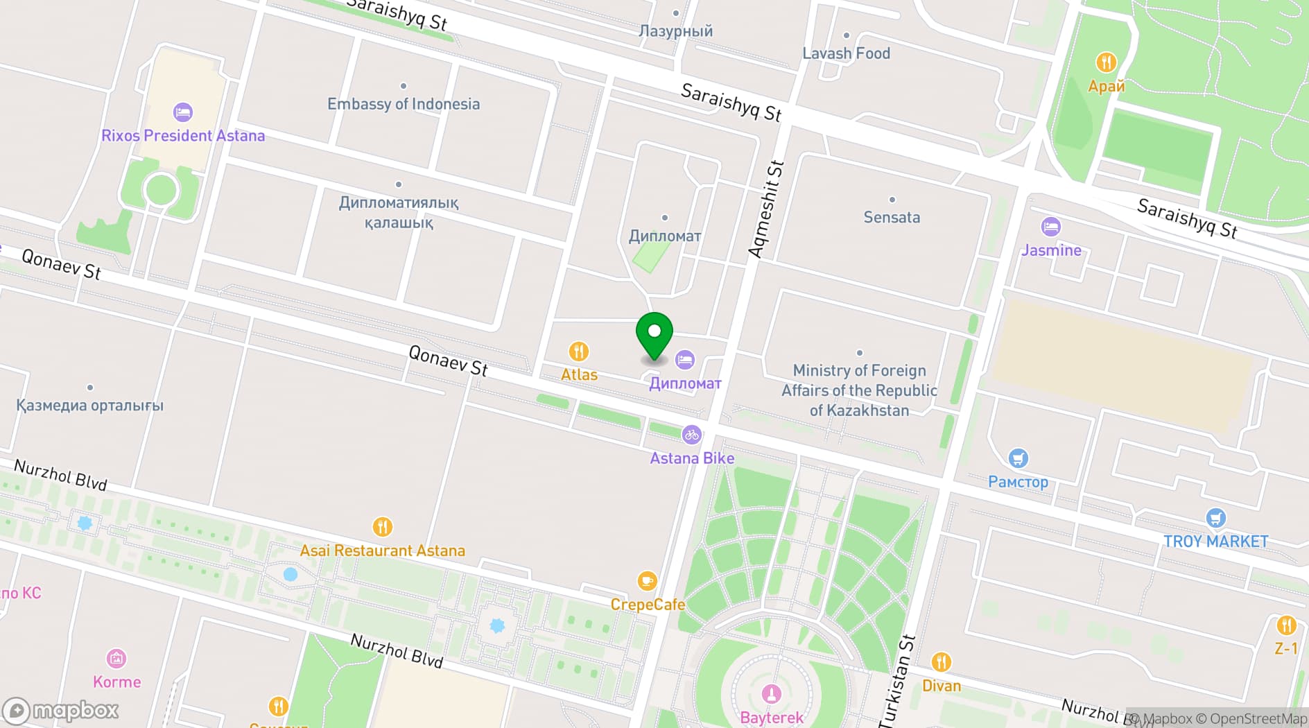 Map showing Diplomat Hotel & Business Center