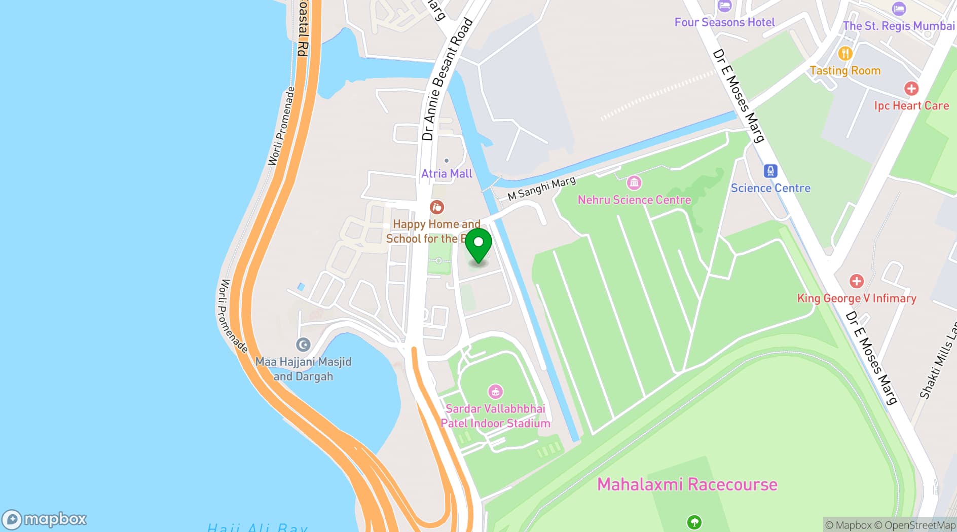 Map showing The Nehru Centre Mumbai