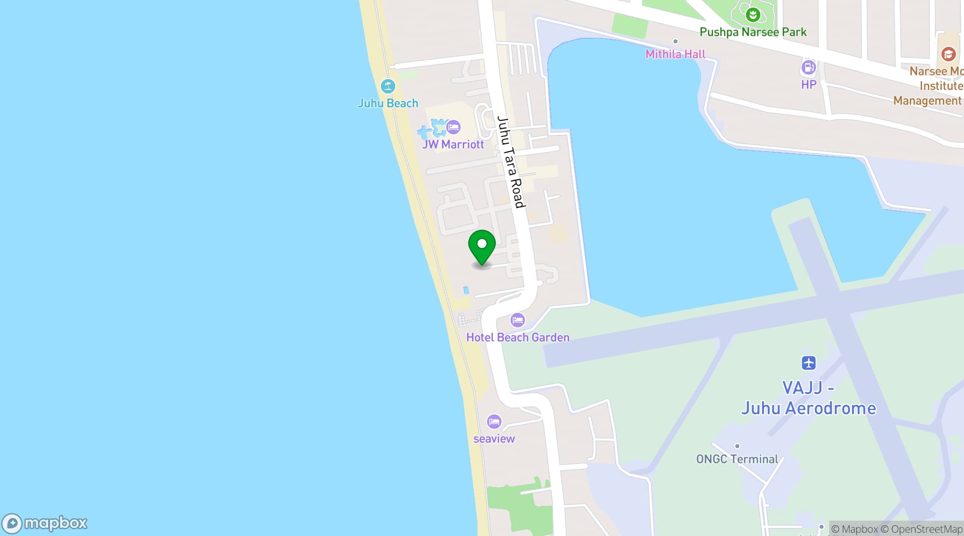 Map showing  Ramada Plaza By Wyndham, Palm Grove Juhu Beach Mumbai