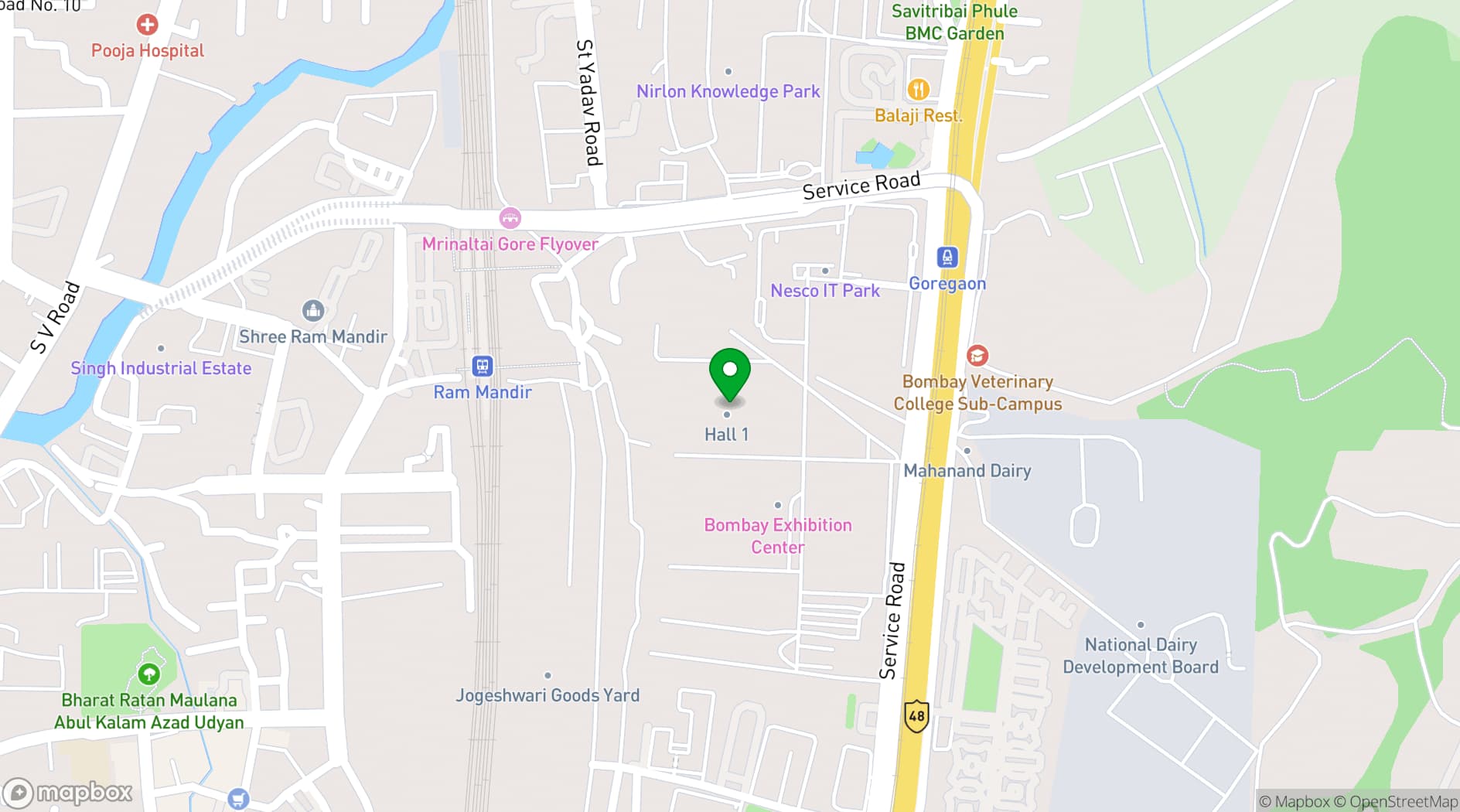 Map showing Mumbai Exhibition Center
