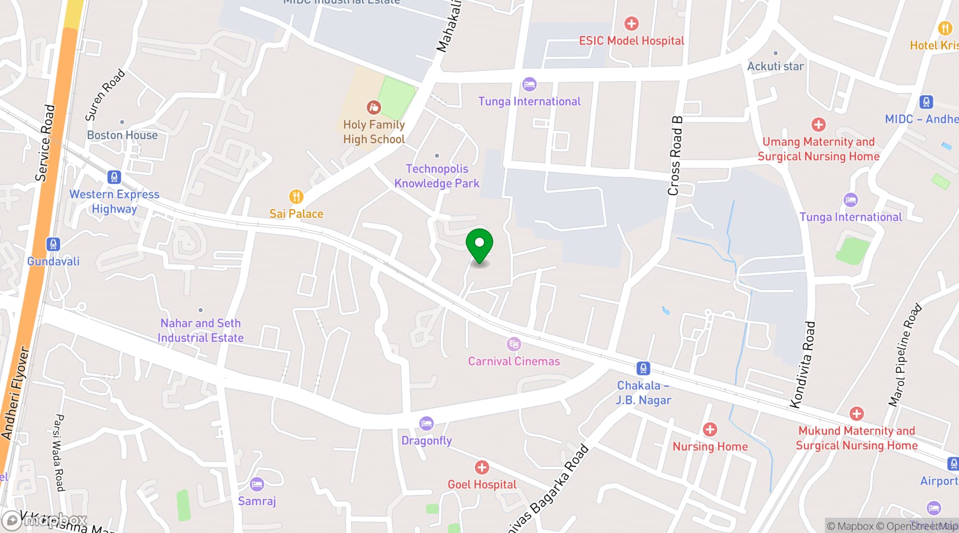 Map showing Courtyard Mumbai International Airport