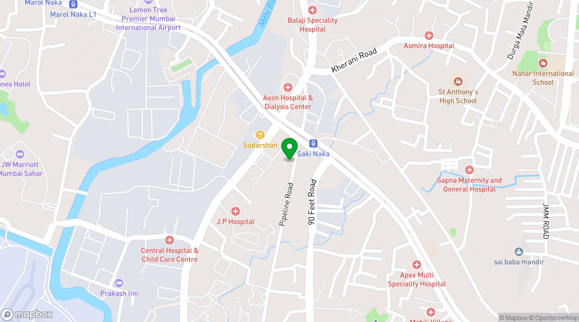 Map showing Holiday Inn Mumbai International Airport