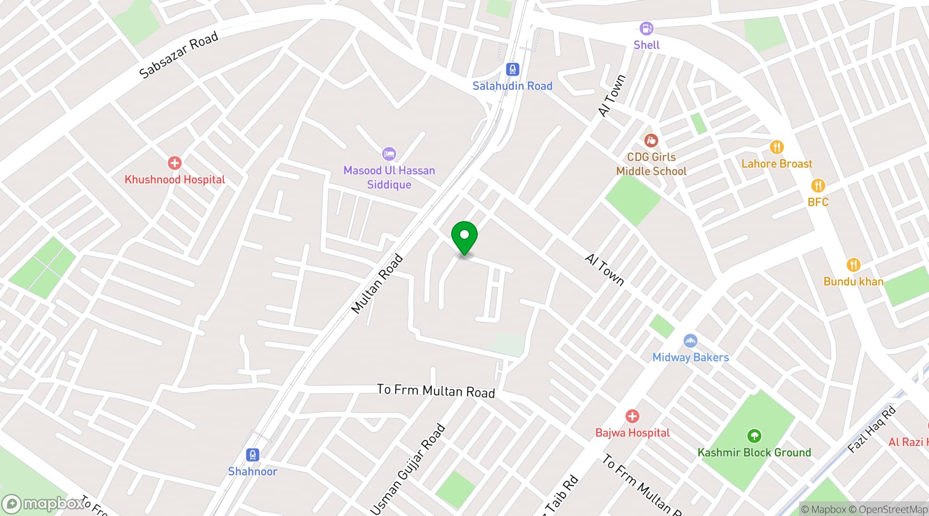 Map showing Iqbal Town Campus