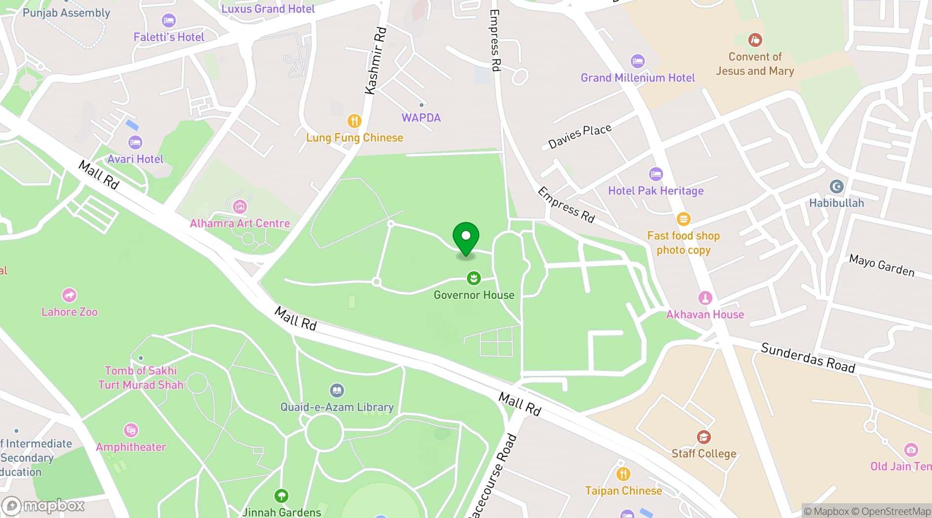 Map showing Governor's House