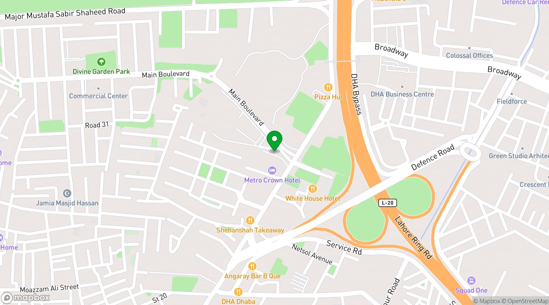 Map showing VenueHub