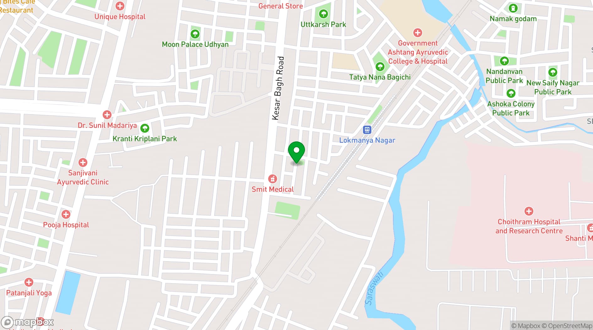 Map showing TestArea51