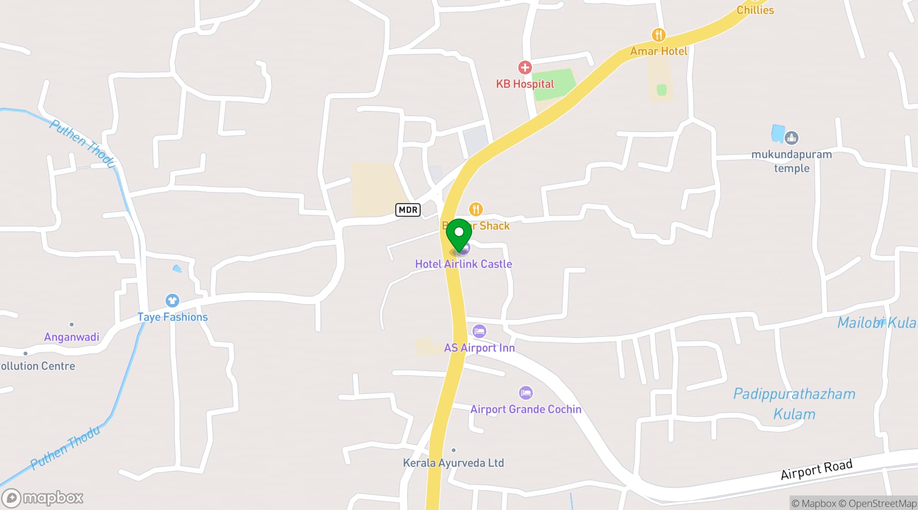 Map showing Hotel Airlink Castle