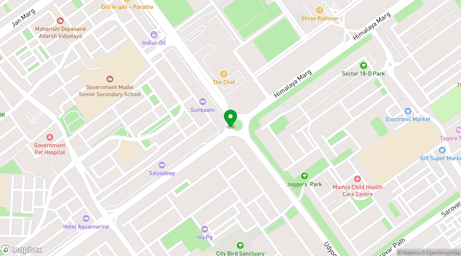 Map showing Hotel Aroma