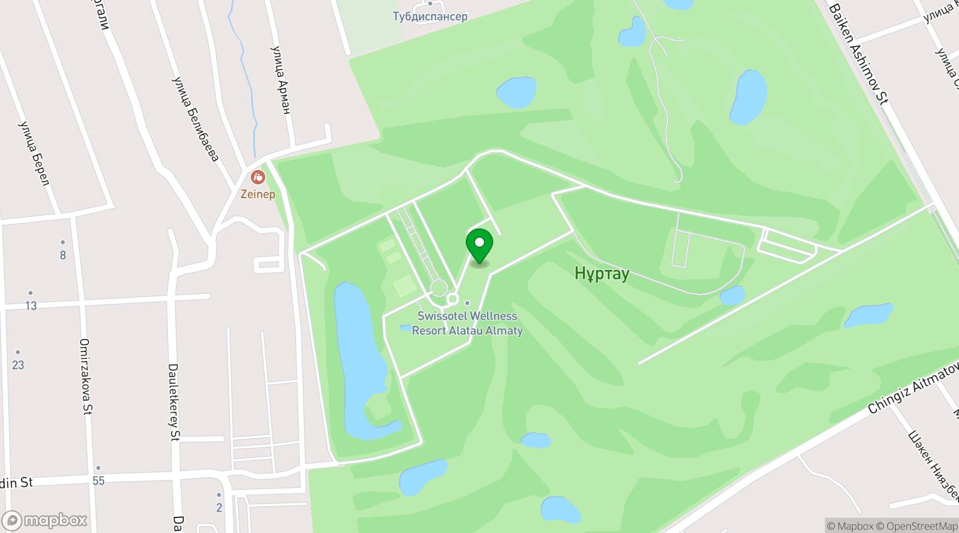Map showing Swissôtel Wellness Resort Alatau Almaty