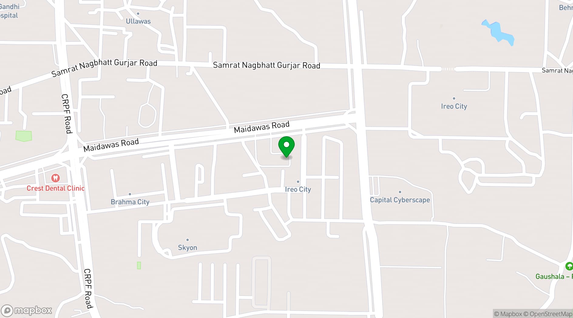 Map showing Lemon Tree Hotel Gurugram