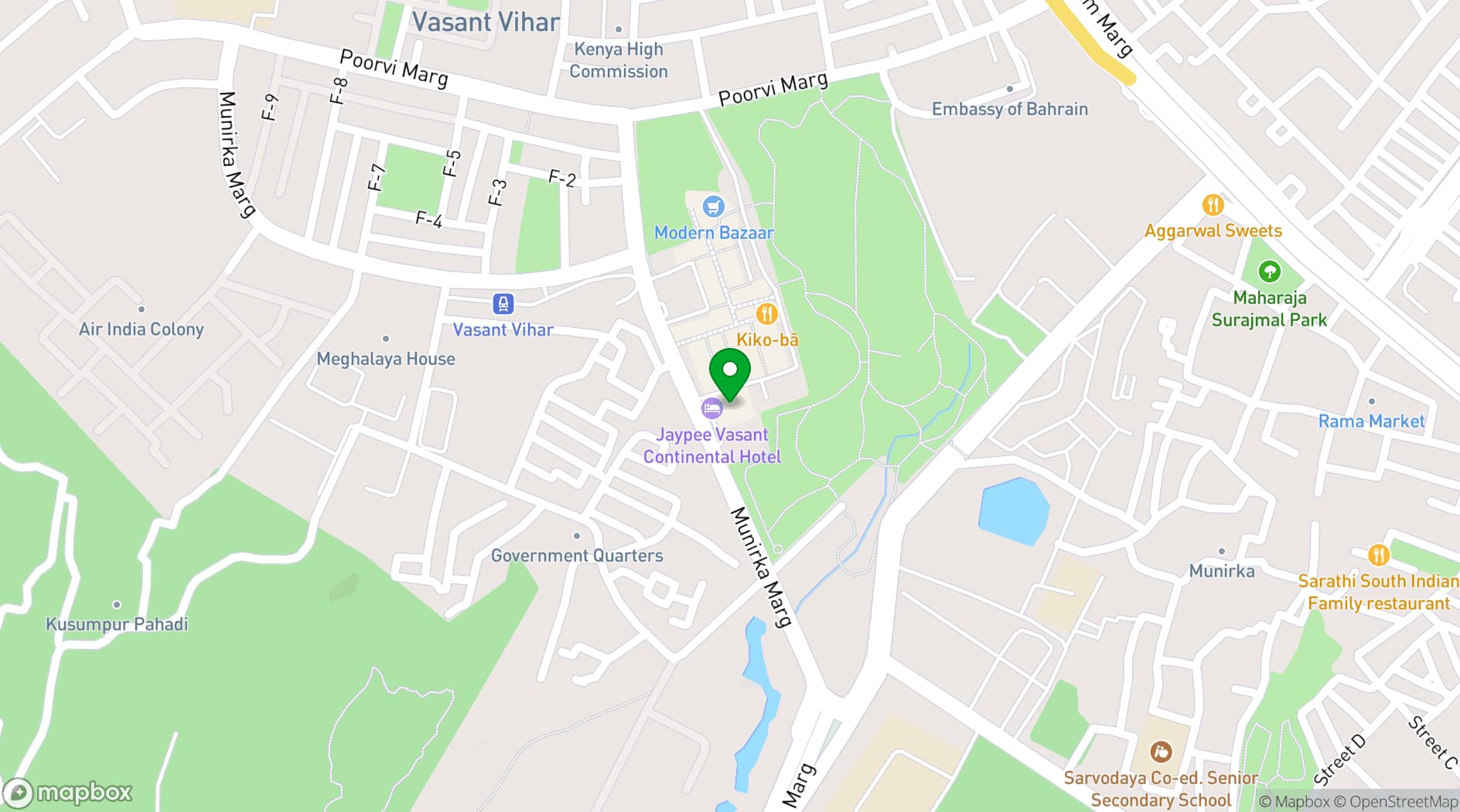 Map showing Jaypee Vasant Continental