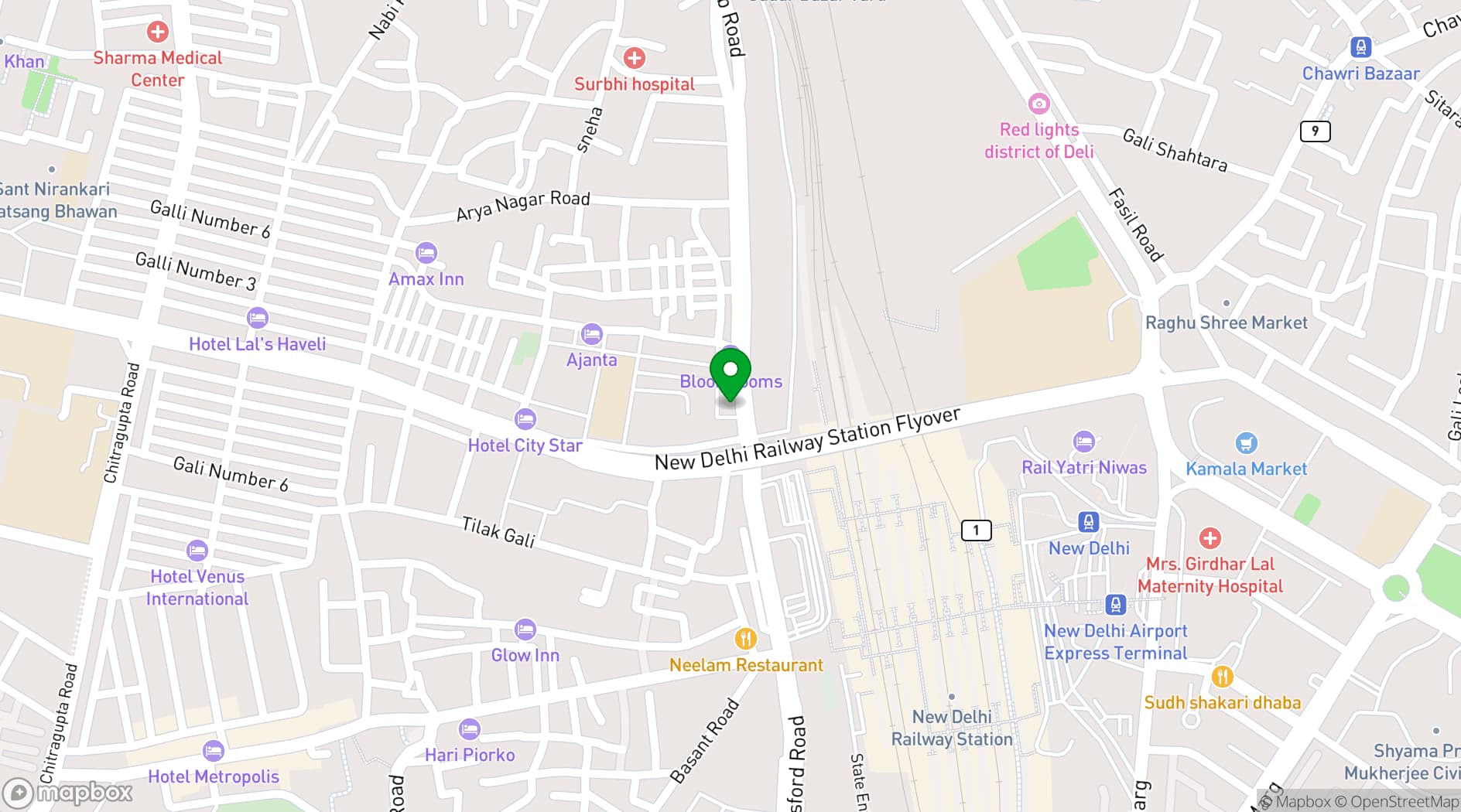Map showing The Nest Hotel