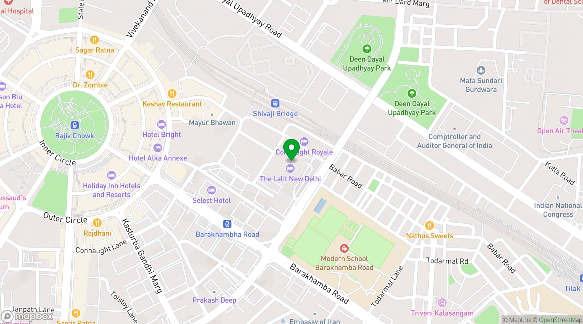 Map showing The LaLiT New Delhi