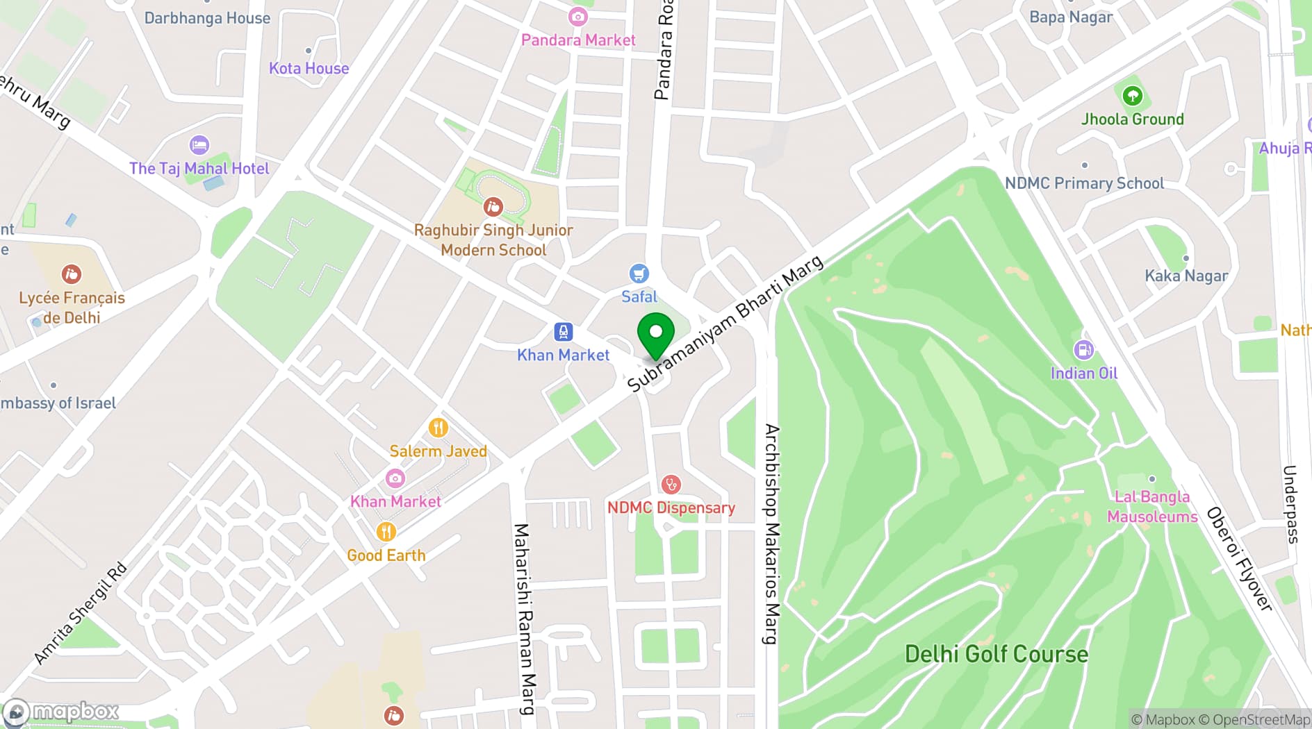 Map showing Vivanta Ambassador New Delhi
