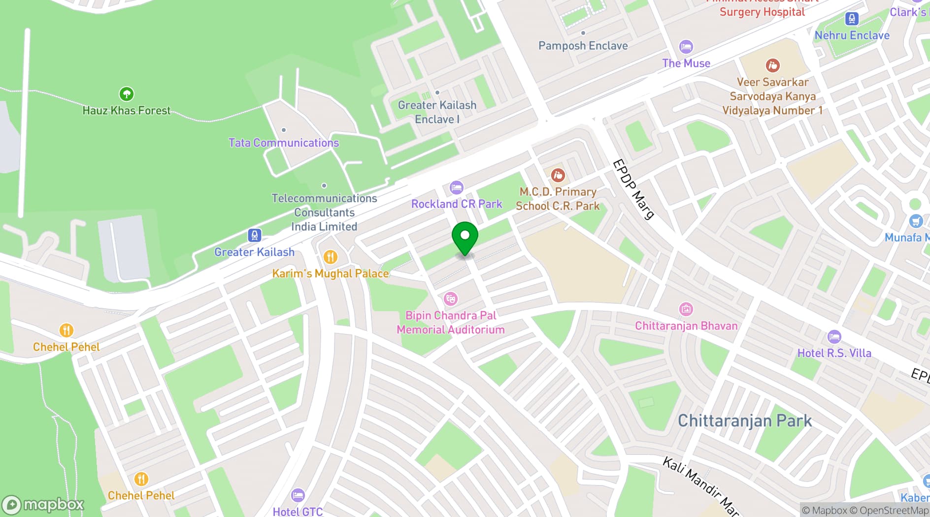 Map showing Mayur Hotel