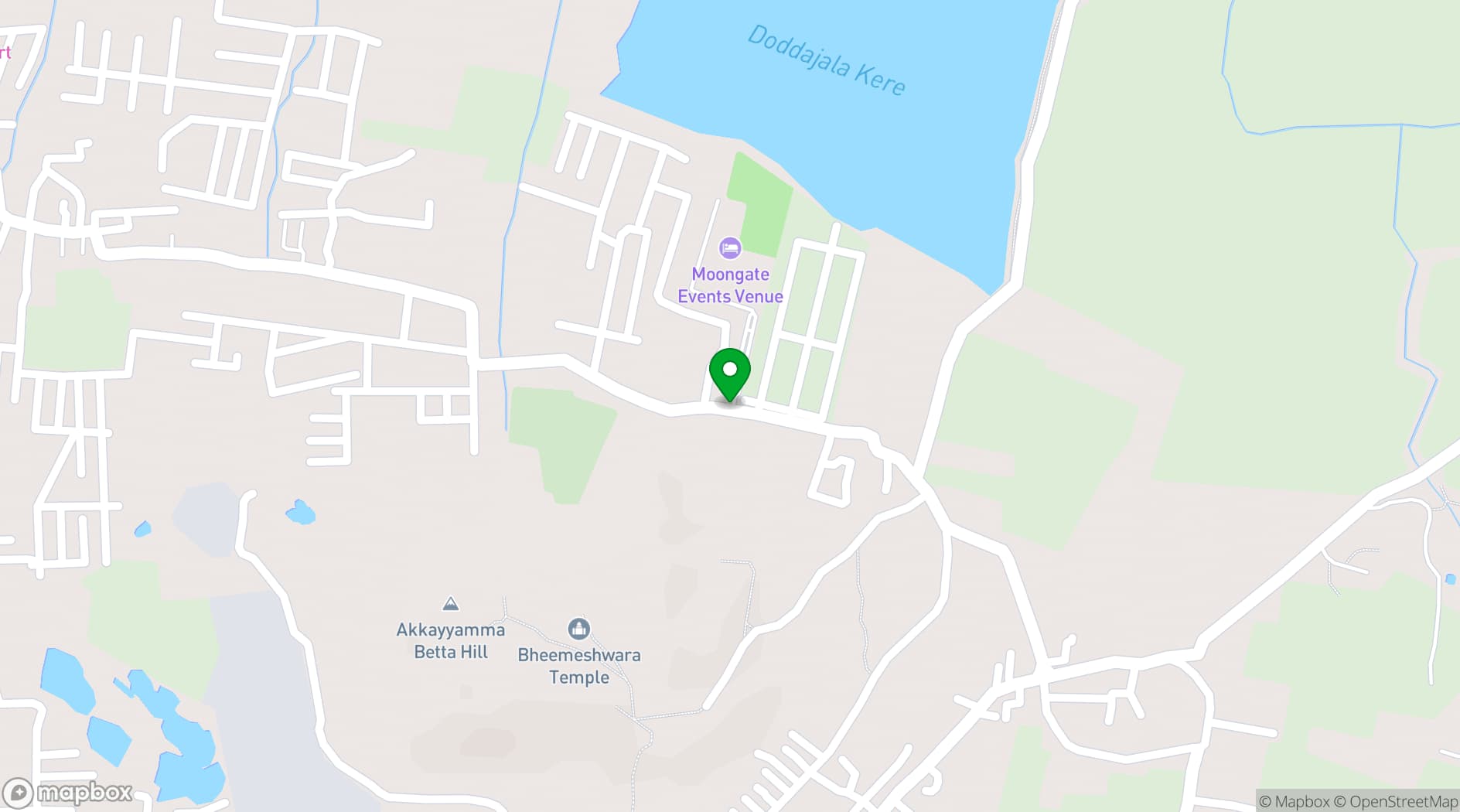 Map showing Moongate Events Venue