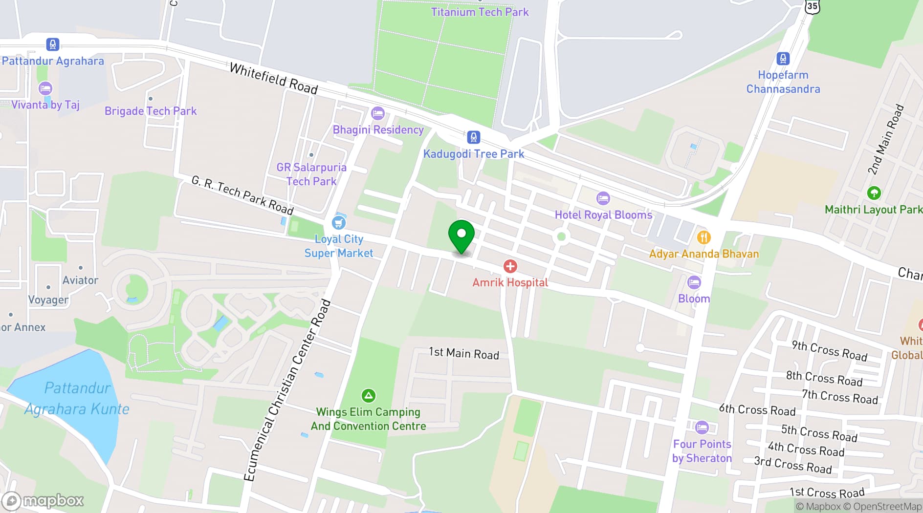 Map showing Raghavendra Arcadian liveinn