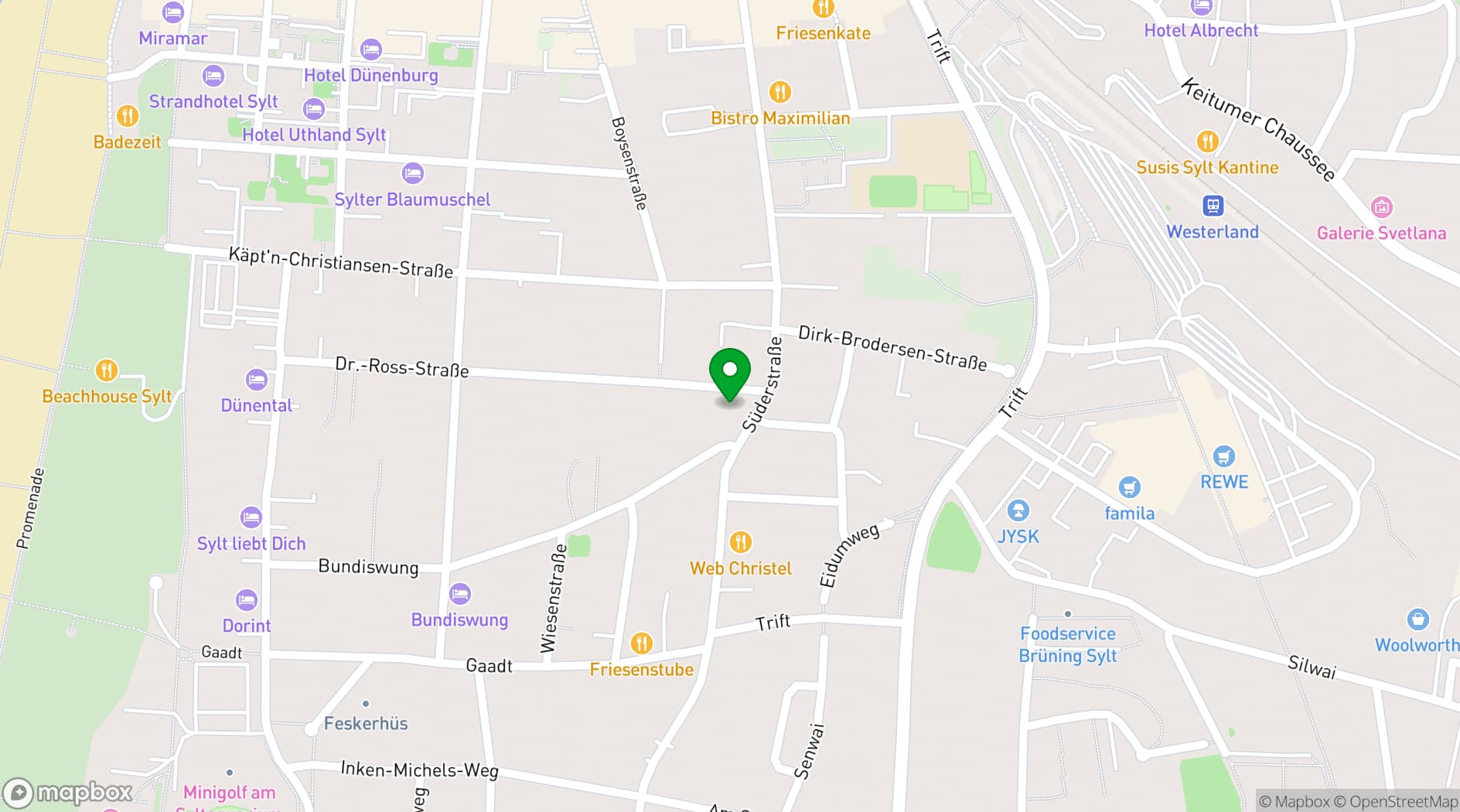 Map showing Hotel Jörg Müller