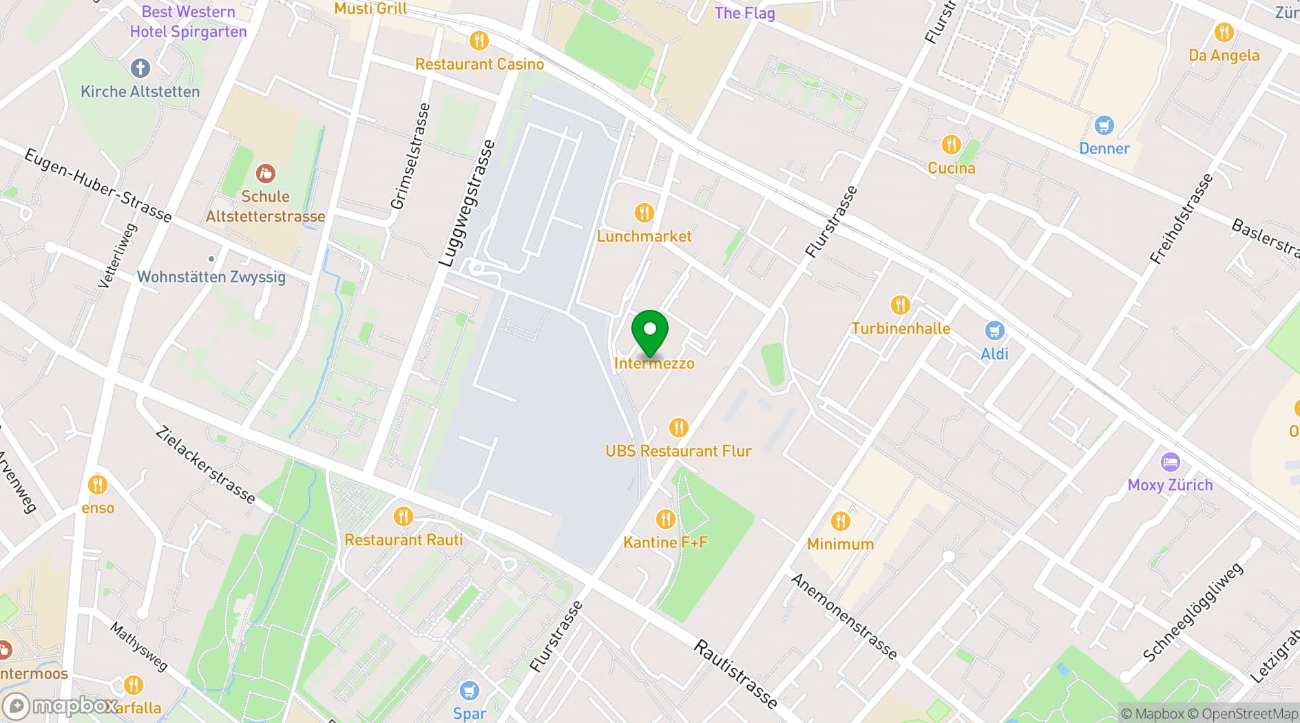 Map showing Placid Boutiquehotel Zürich
