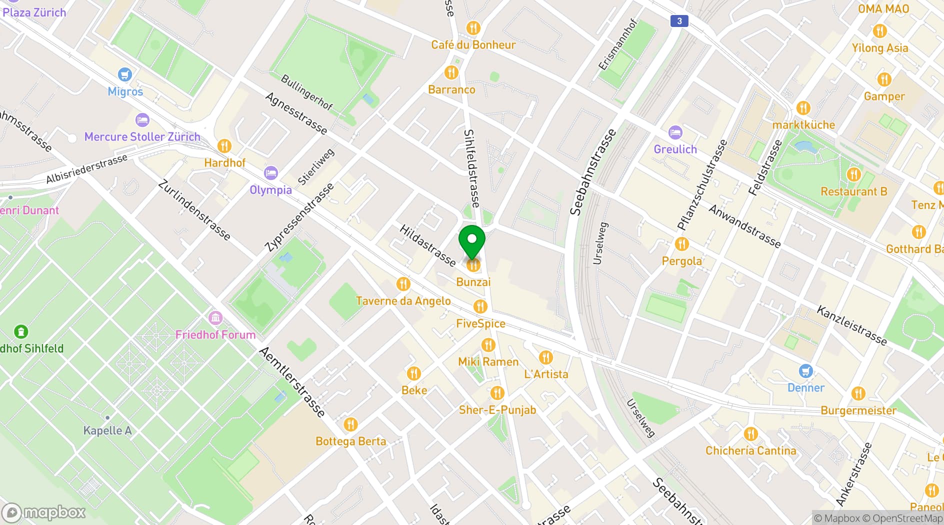 Map showing  ROSI Restaurant
