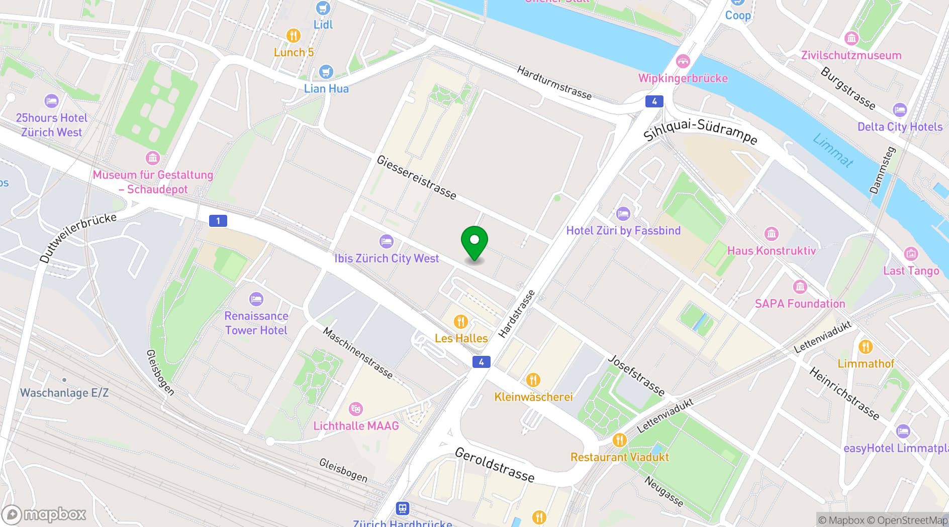 Map showing LaSalle Restaurant