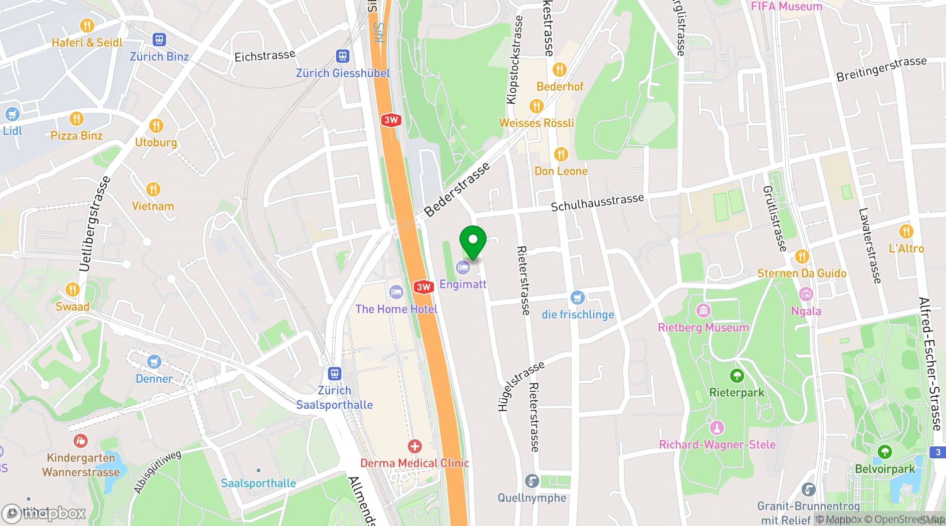 Map showing Engimatt City-Gardenhotel