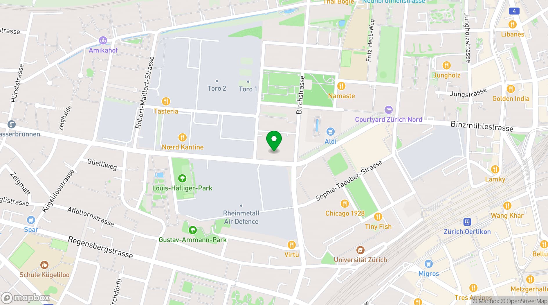 Map showing ETH Zurich