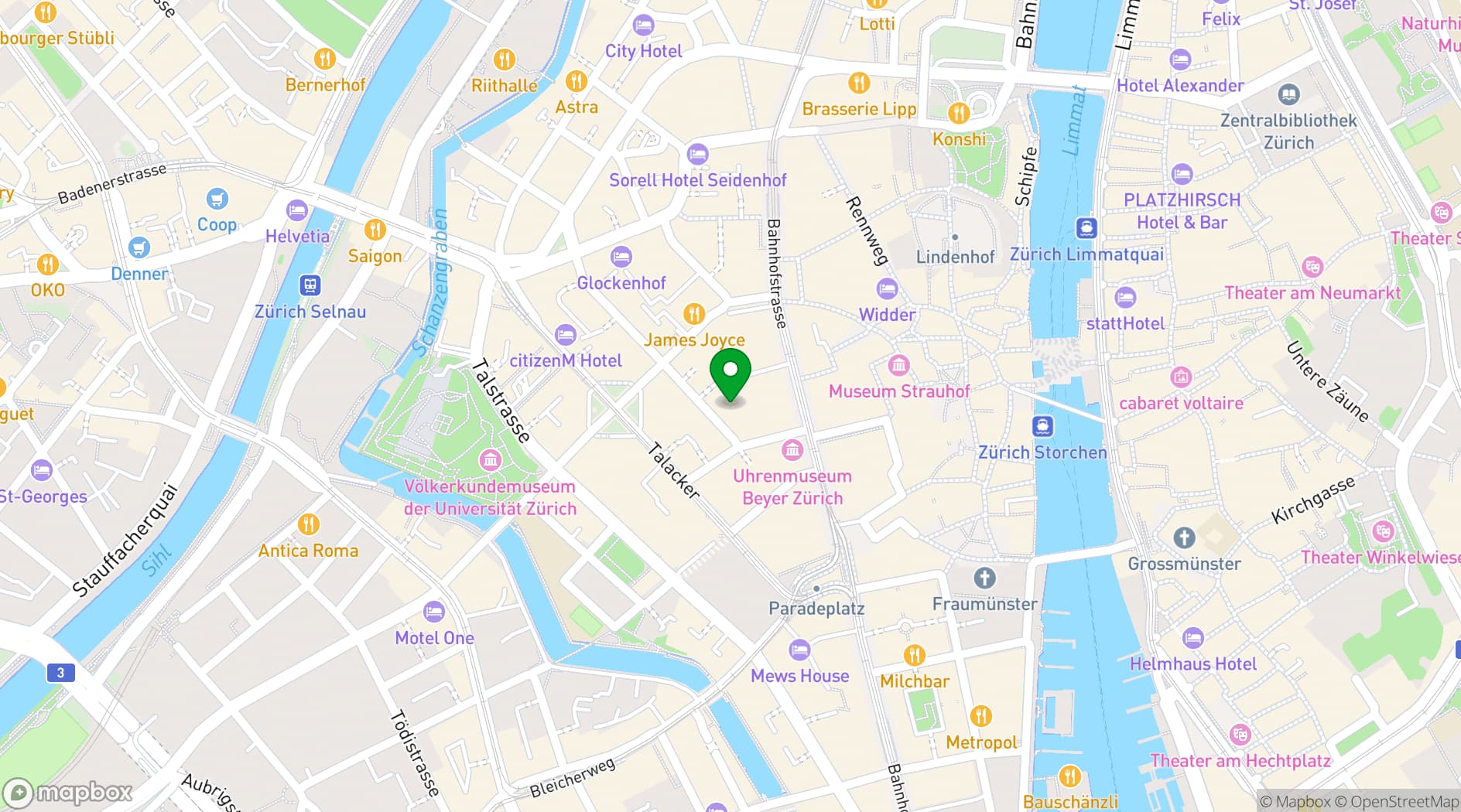 Map showing Carlton Restaurant & Bar