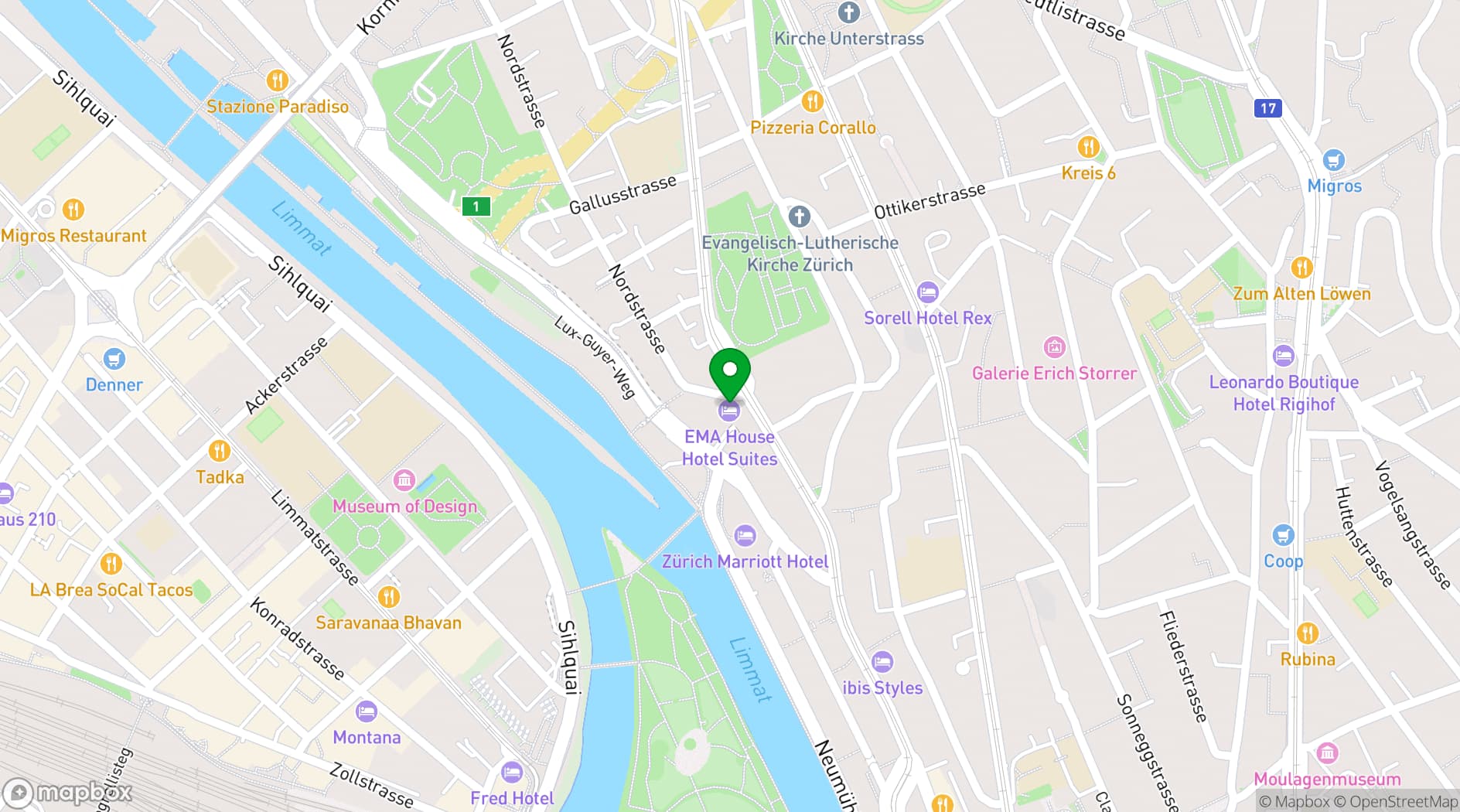 Map showing EMA House