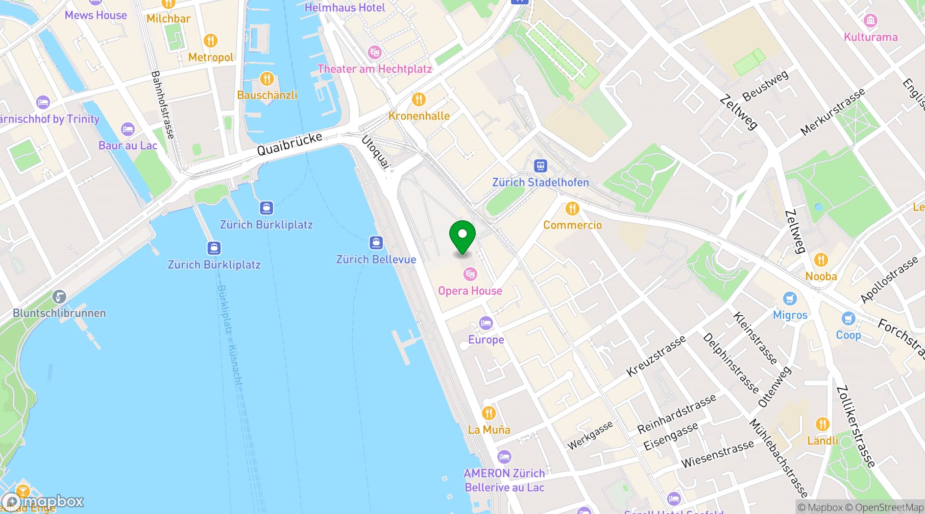 Map showing Opernhaus Zürich