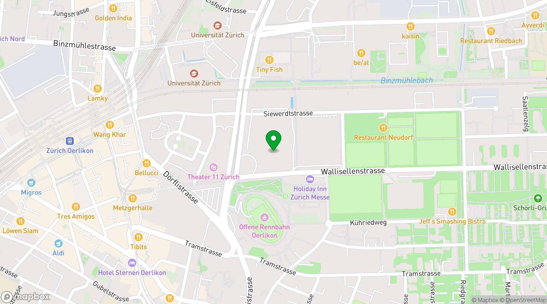 Map showing Hallenstadion Zürich
