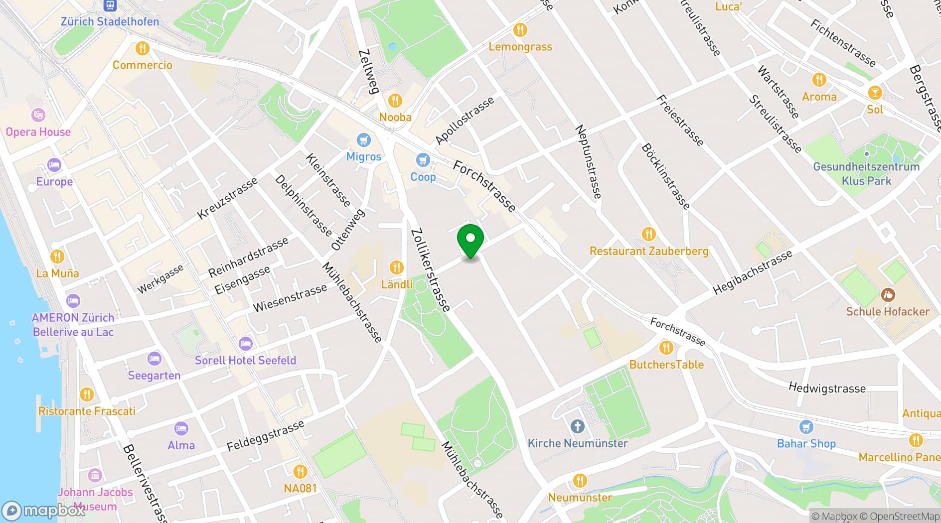 Map showing Signau House & Garden Boutique Hotel Zürich