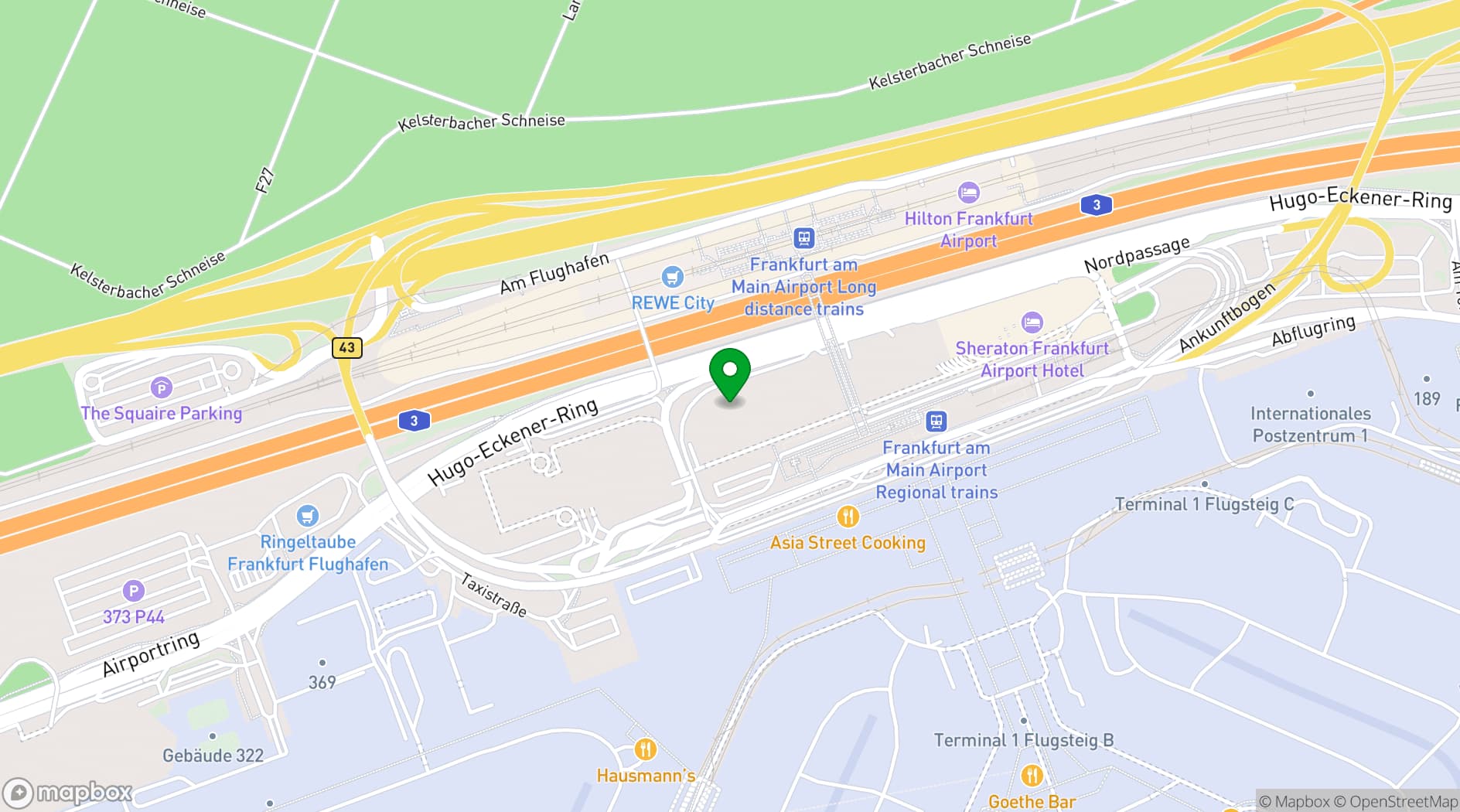 Map showing Fraport Conference Center