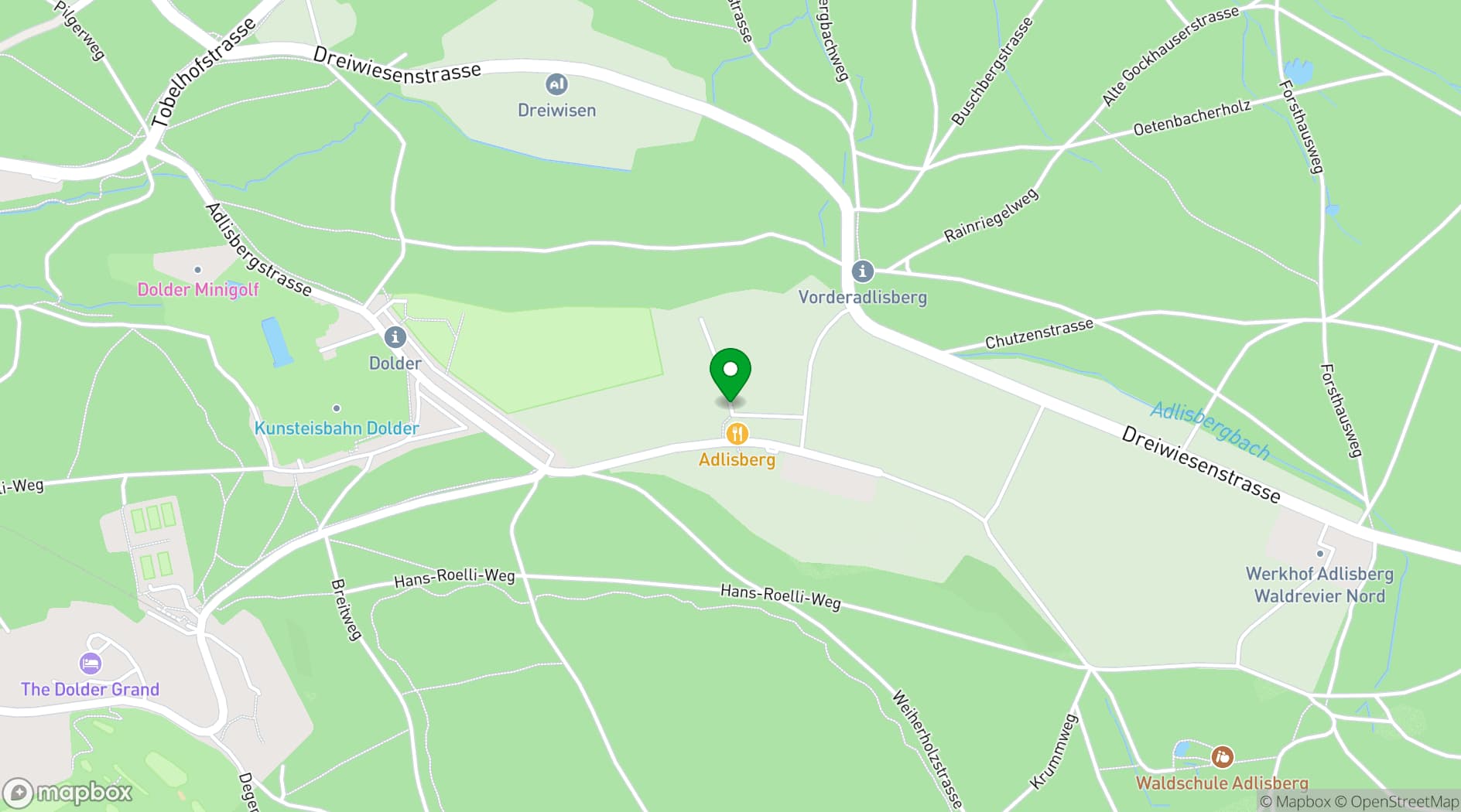 Map showing Restaurant Adlisberg