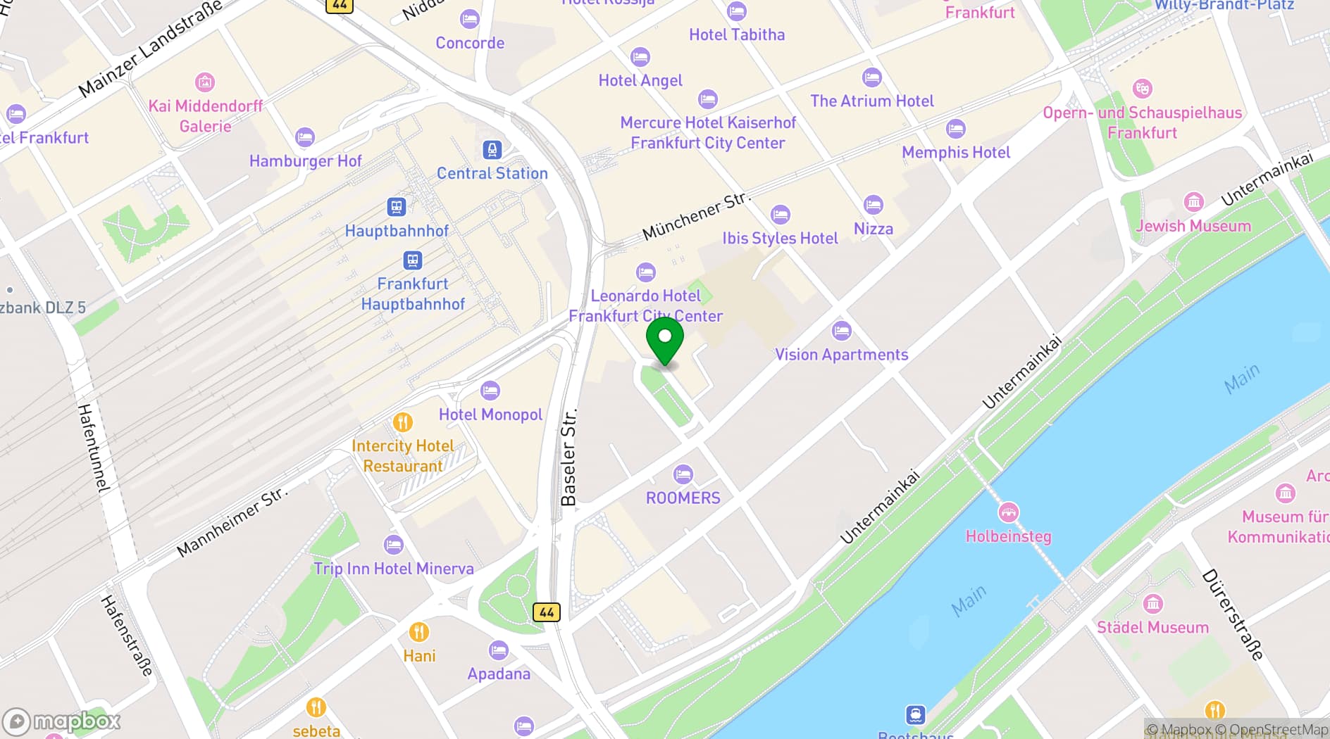 Map showing Design Offices Frankfurt Wiesenhüttenplatz (Frankfurt)