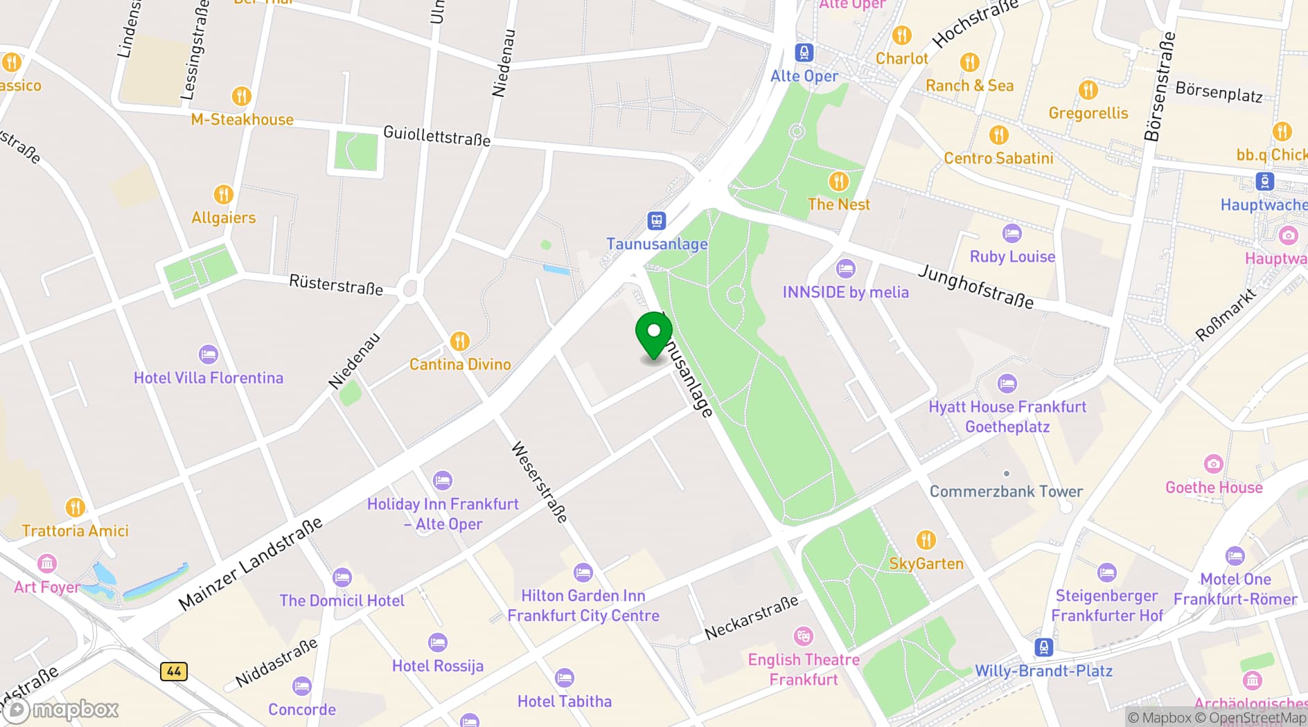 Map showing Chez Marie
