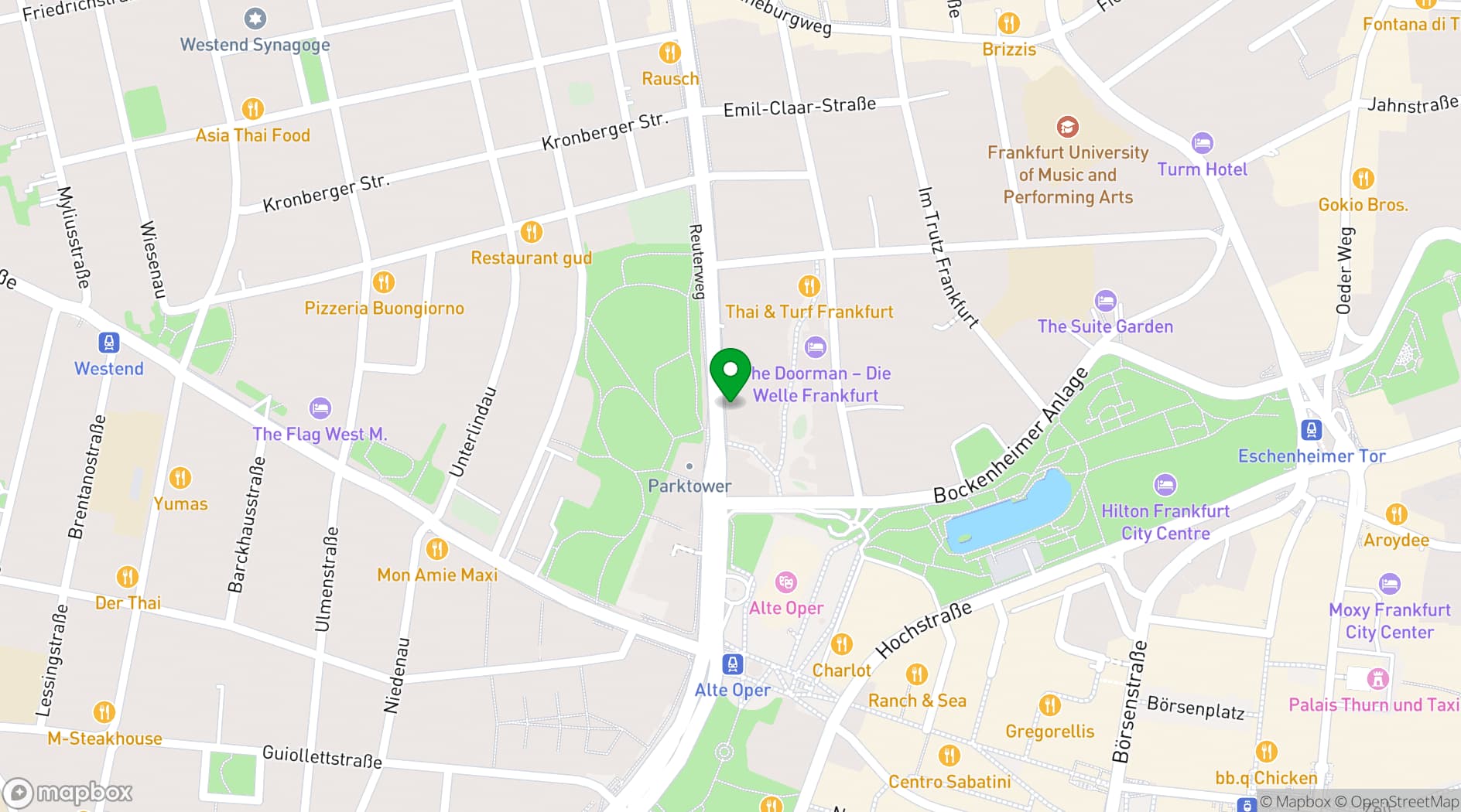 Map showing Copper Room Eventlocation