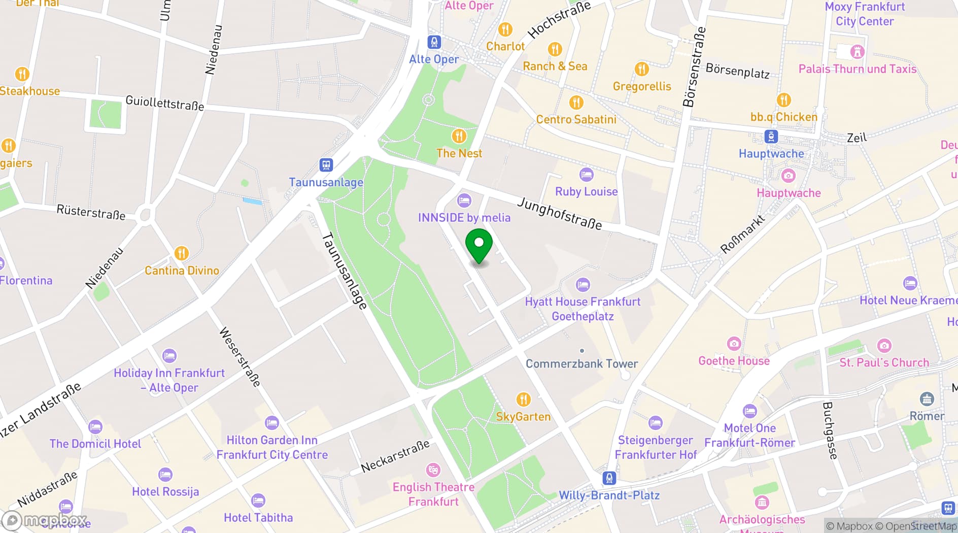Map showing Main Tower Restaurant & Lounge