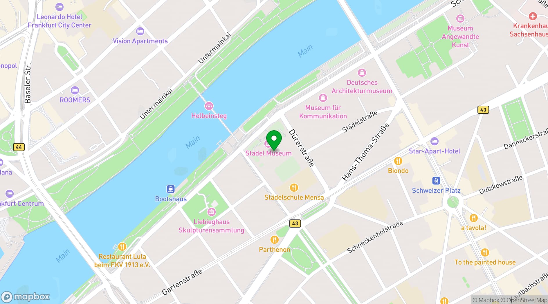 Map showing Städel Museum
