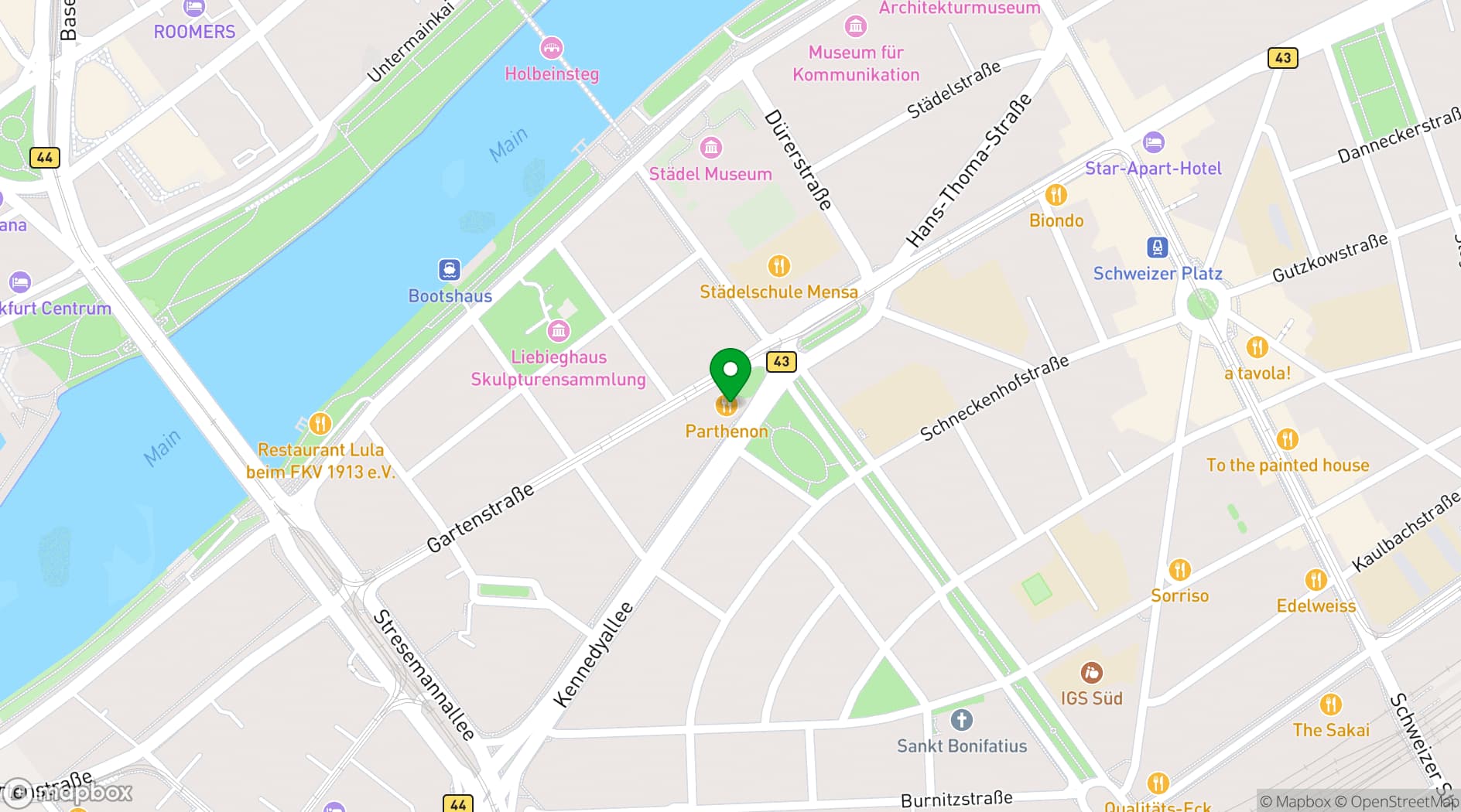 Map showing KENNEDY'S RESTAURANT